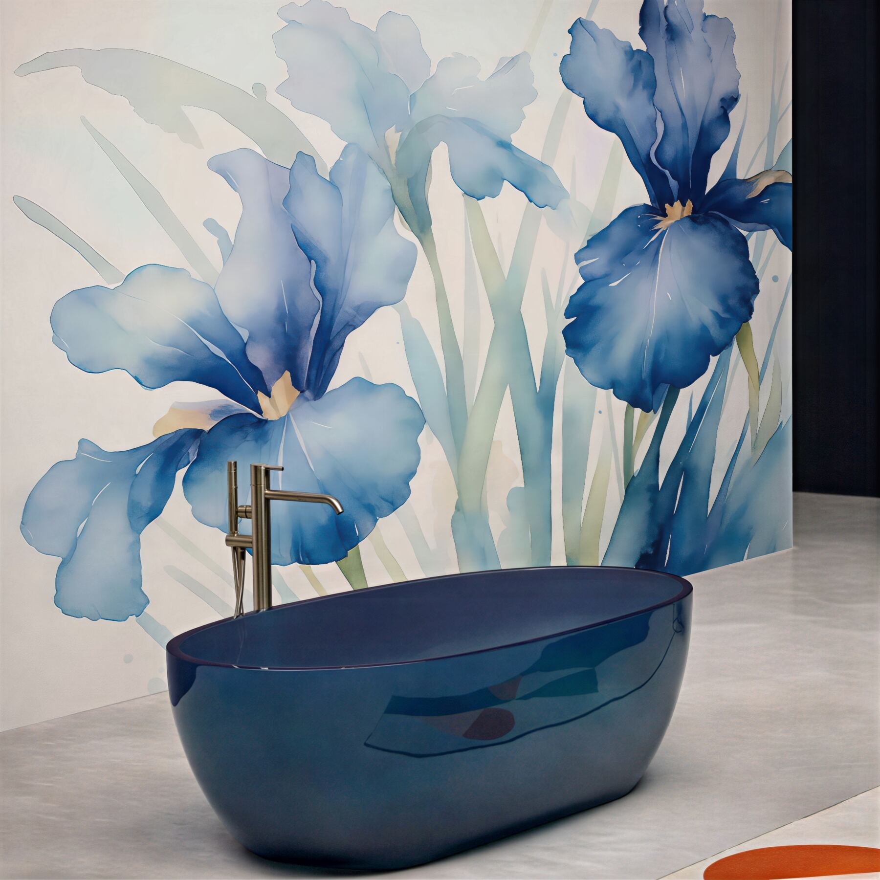 Fototapeta błękitne irysy w akwarelowej lekkości