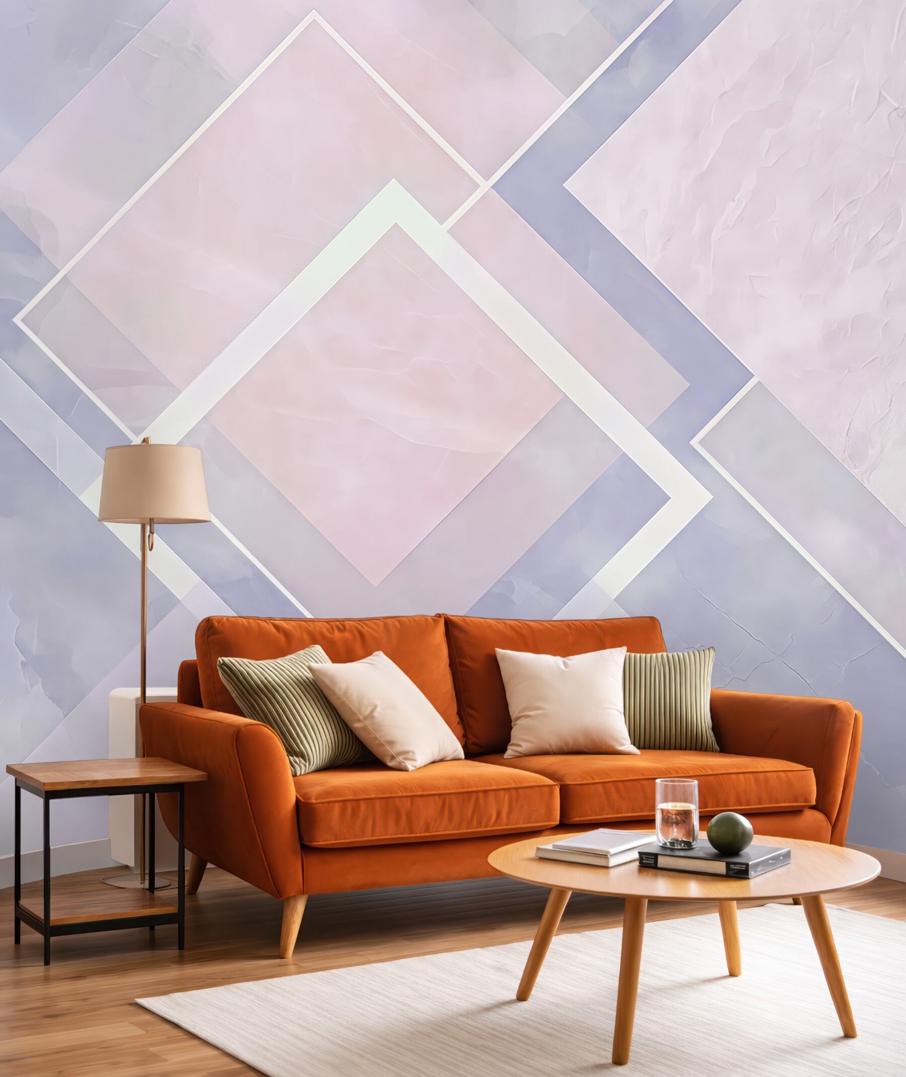 Fototapeta Geometria w tonacjach różu i niebieskiego.