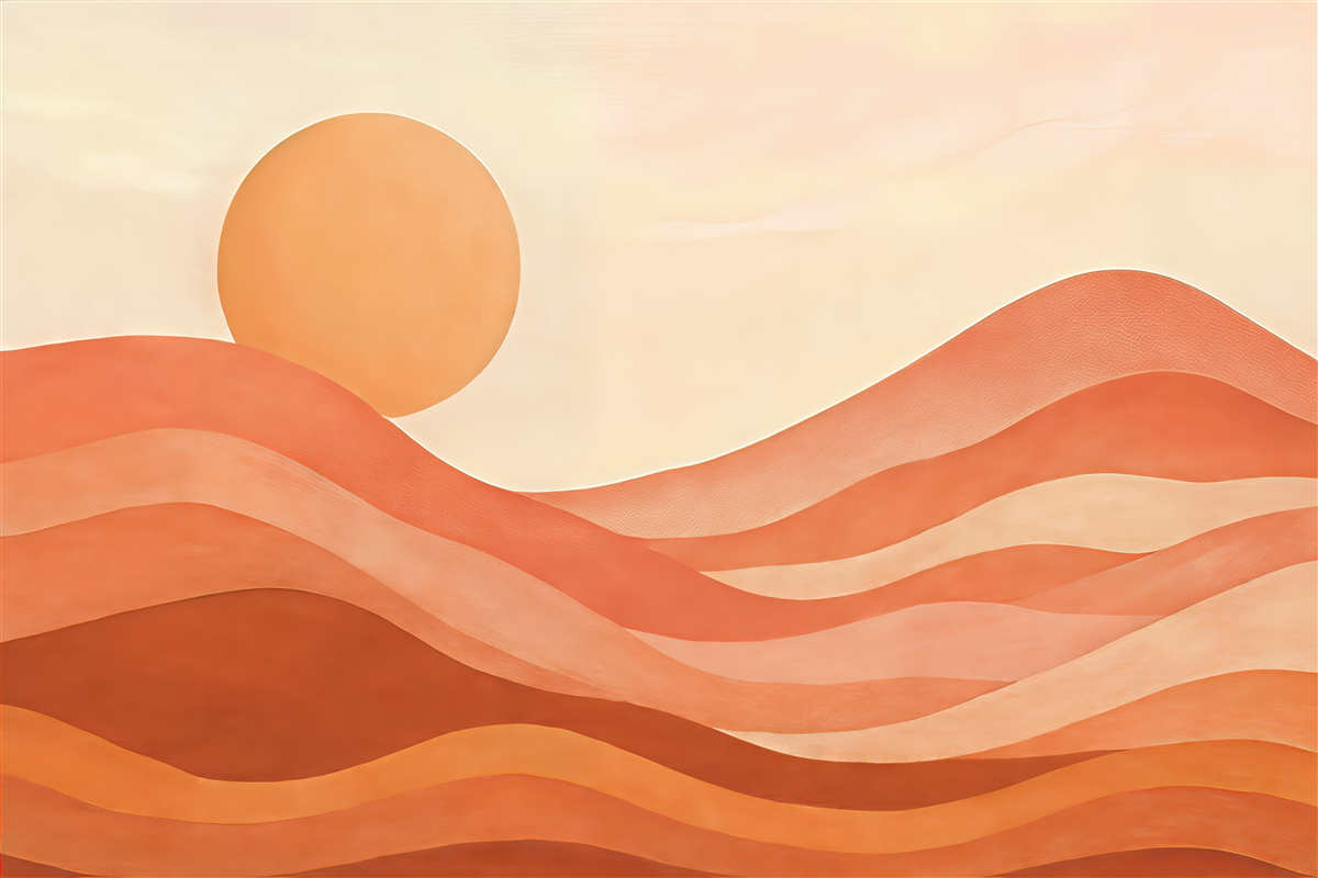 Fototapeta morelowe fale pustynnego słońca