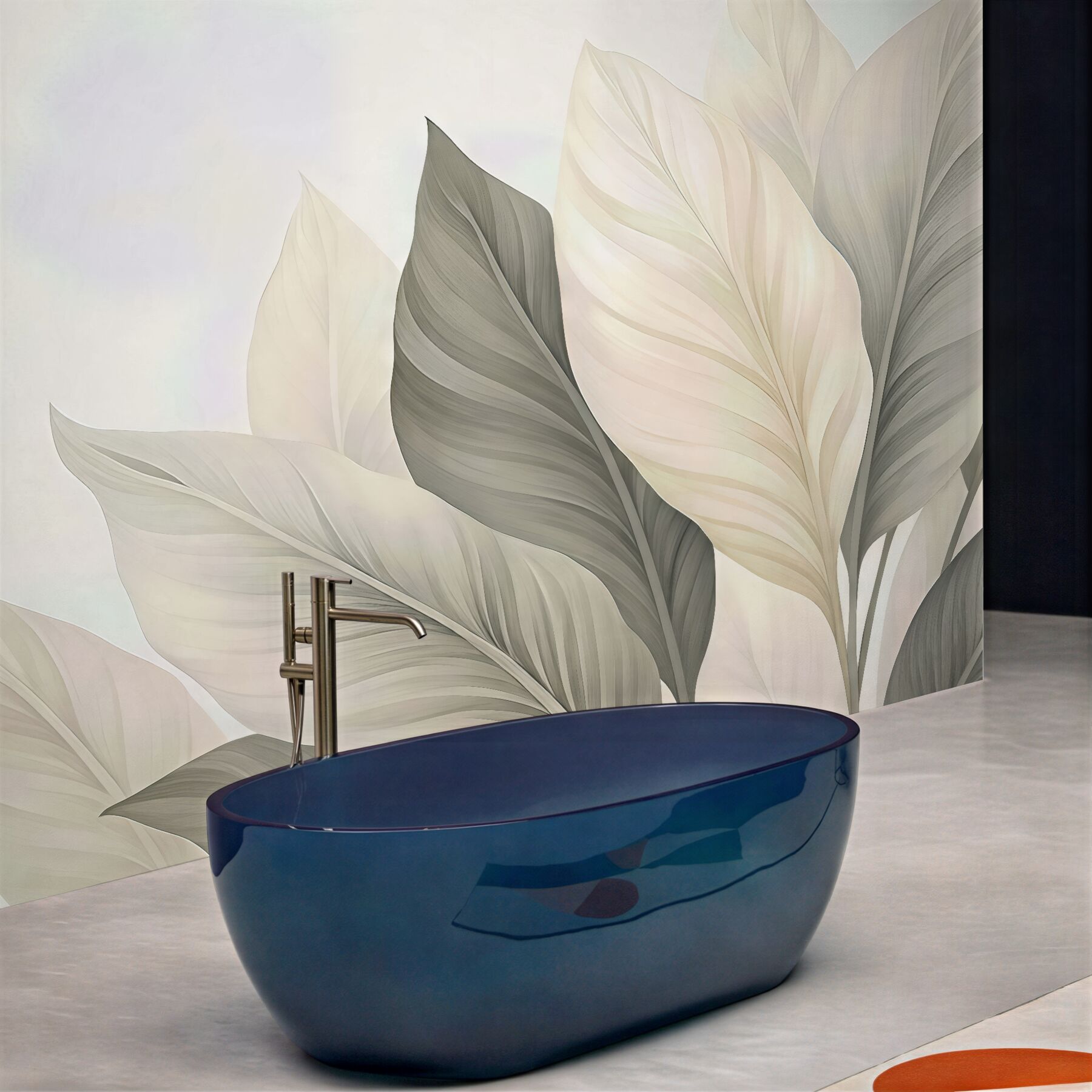 Fototapeta delikatne liście w perłowej elegancji