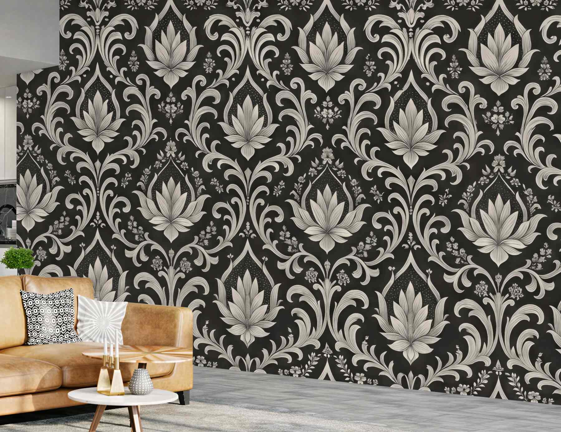 Fototapeta Staroświecki wzór z adamaszku.