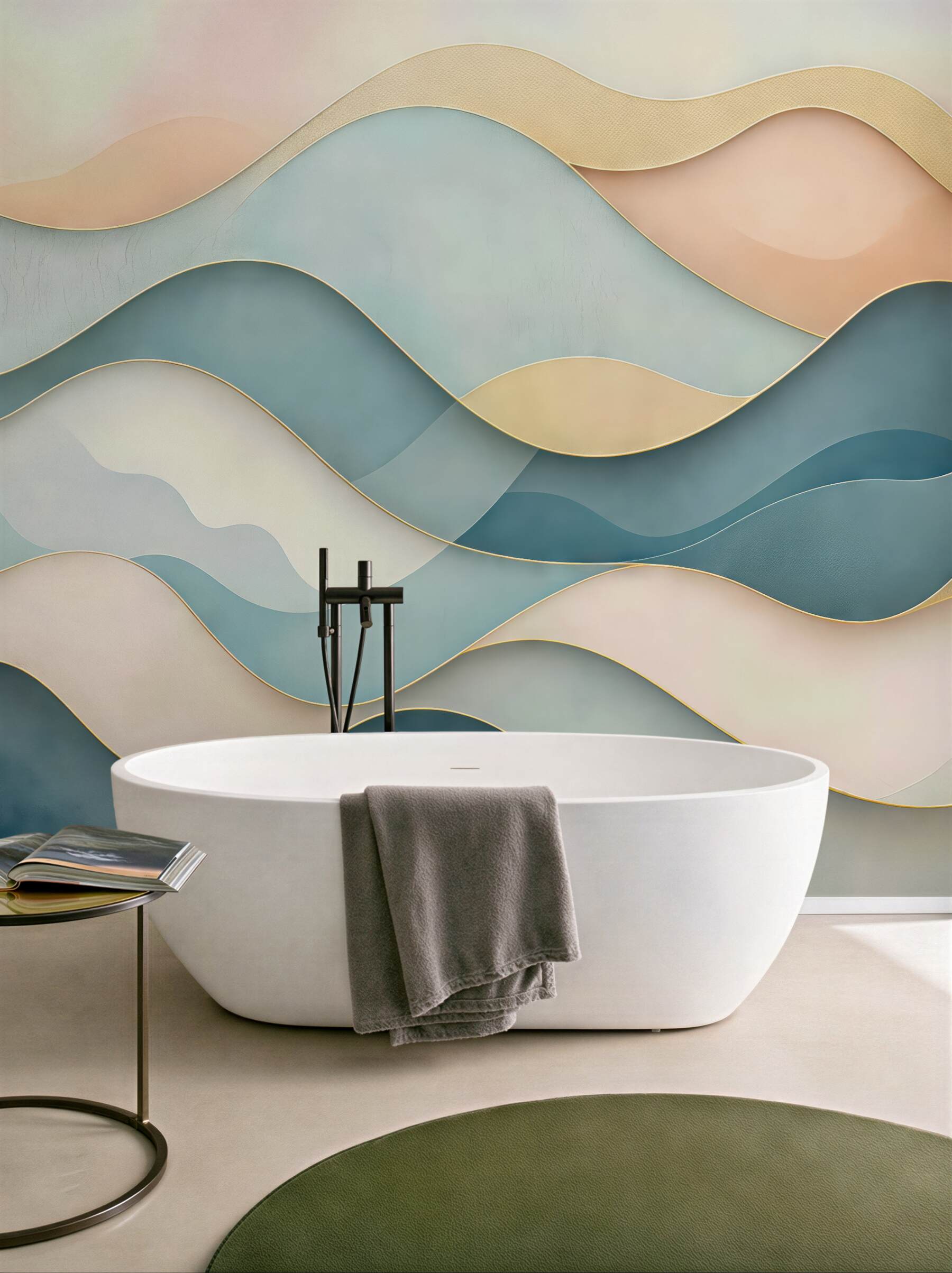 Fototapeta pastelowe fale w abstrakcyjnej harmonii