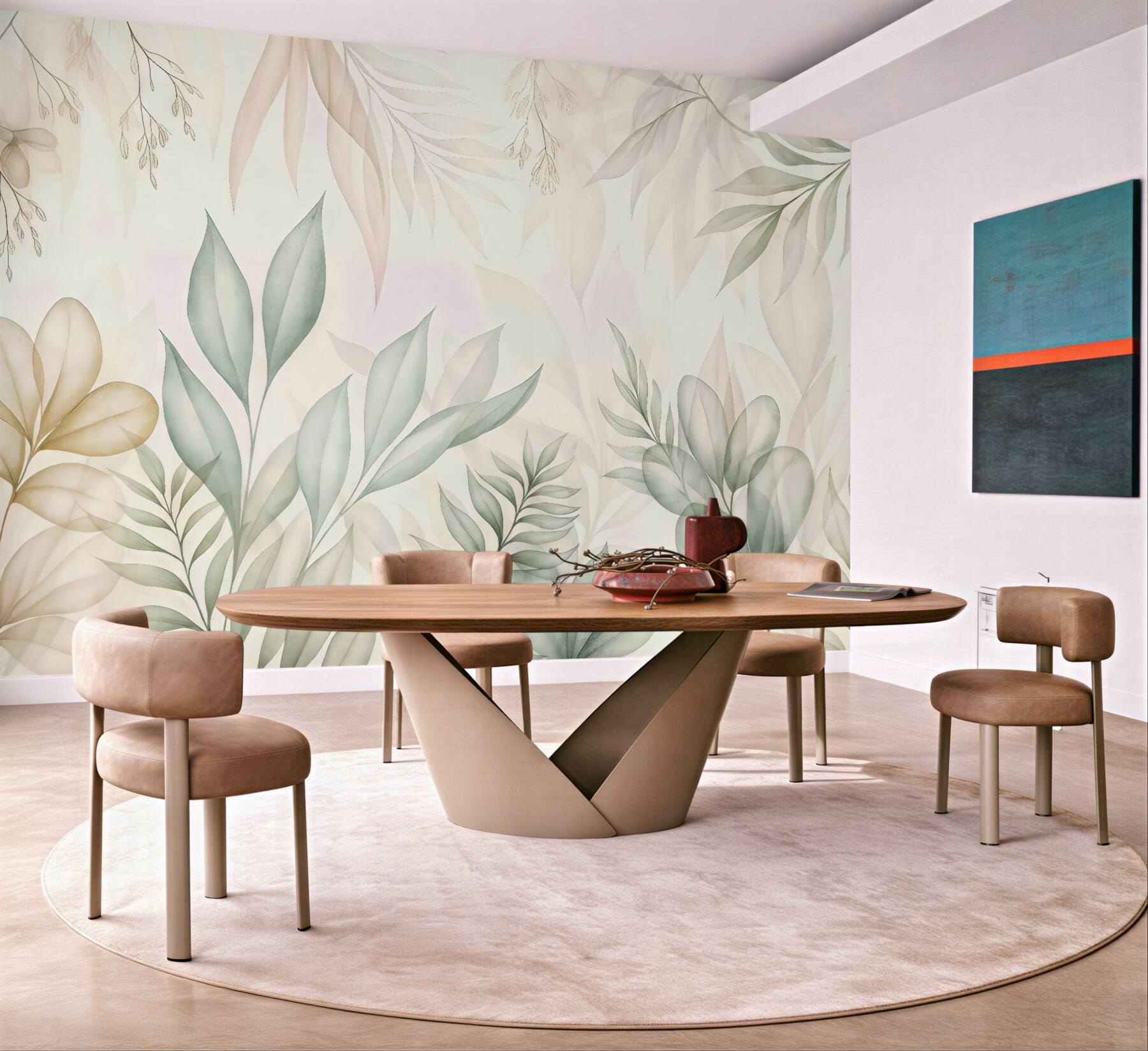 Fototapeta pastelowe liście w lekkiej mgiełce