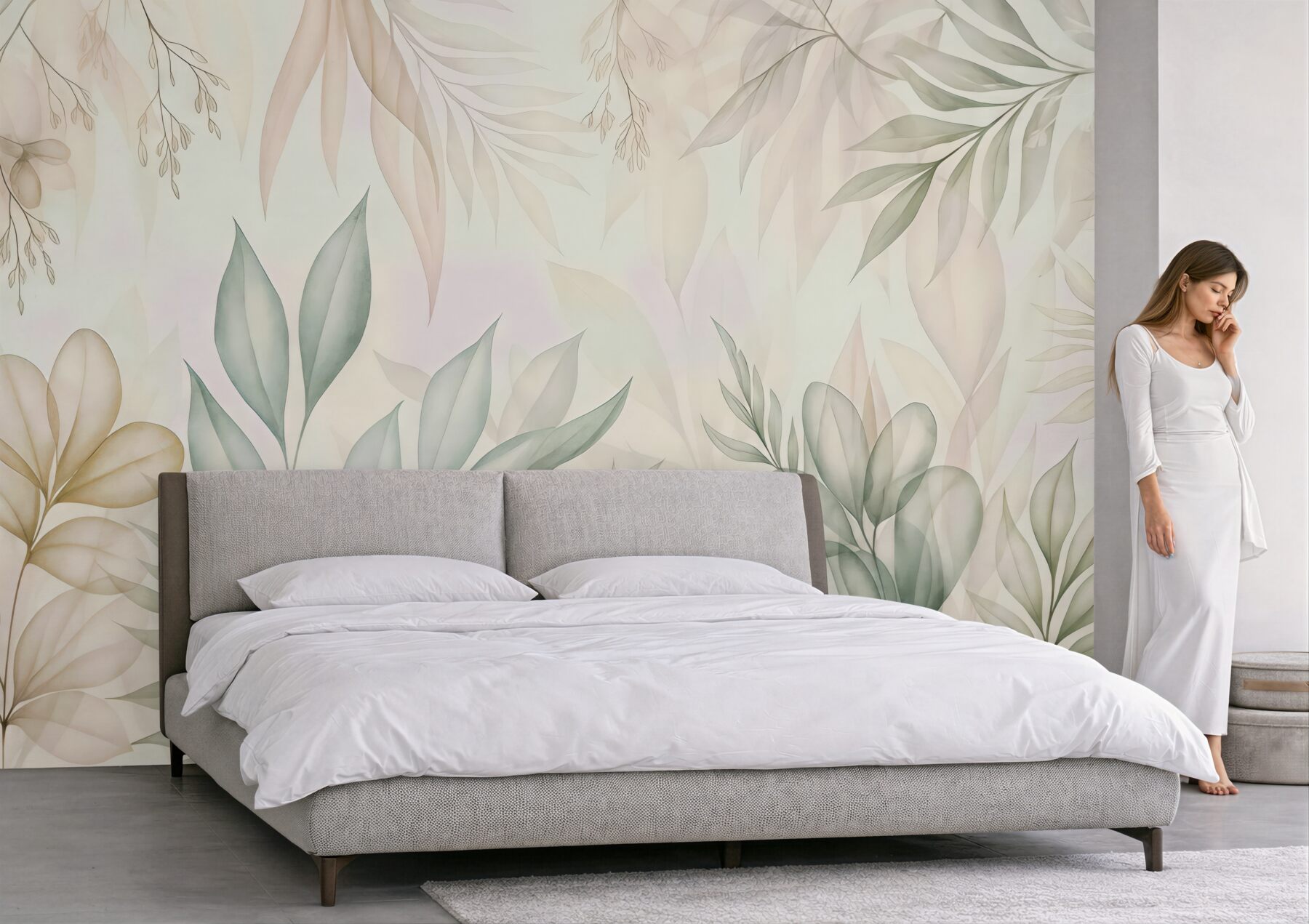 Fototapeta pastelowe liście w lekkiej mgiełce