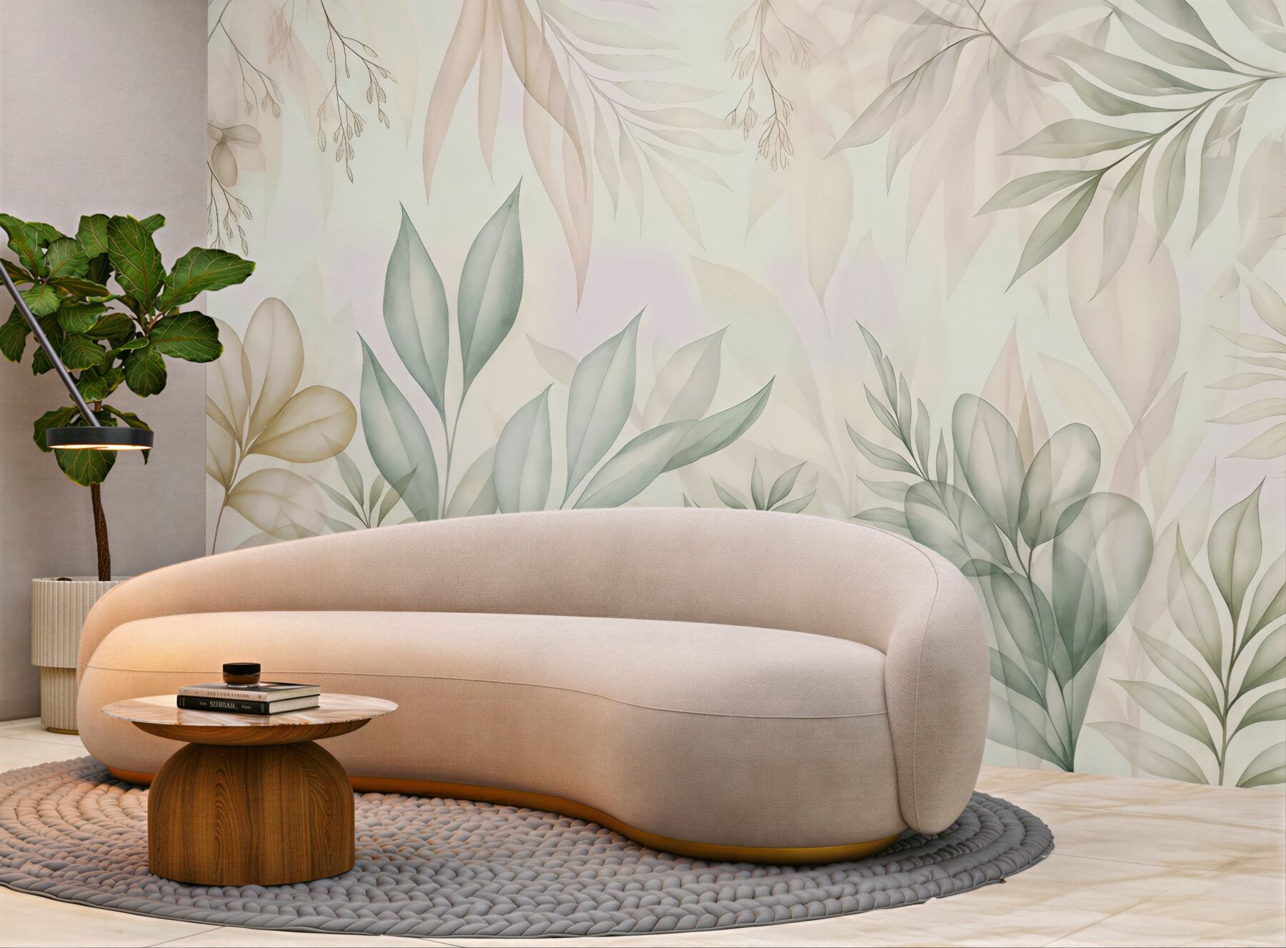 Fototapeta pastelowe liście w lekkiej mgiełce