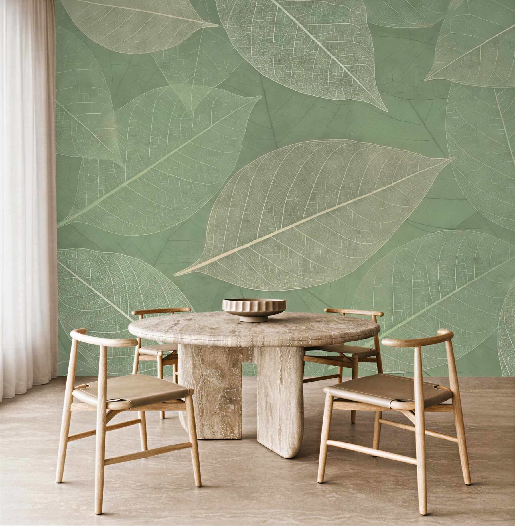 Fototapeta zbliżenie liści z nerwami w jasnych odcieniach zieleni