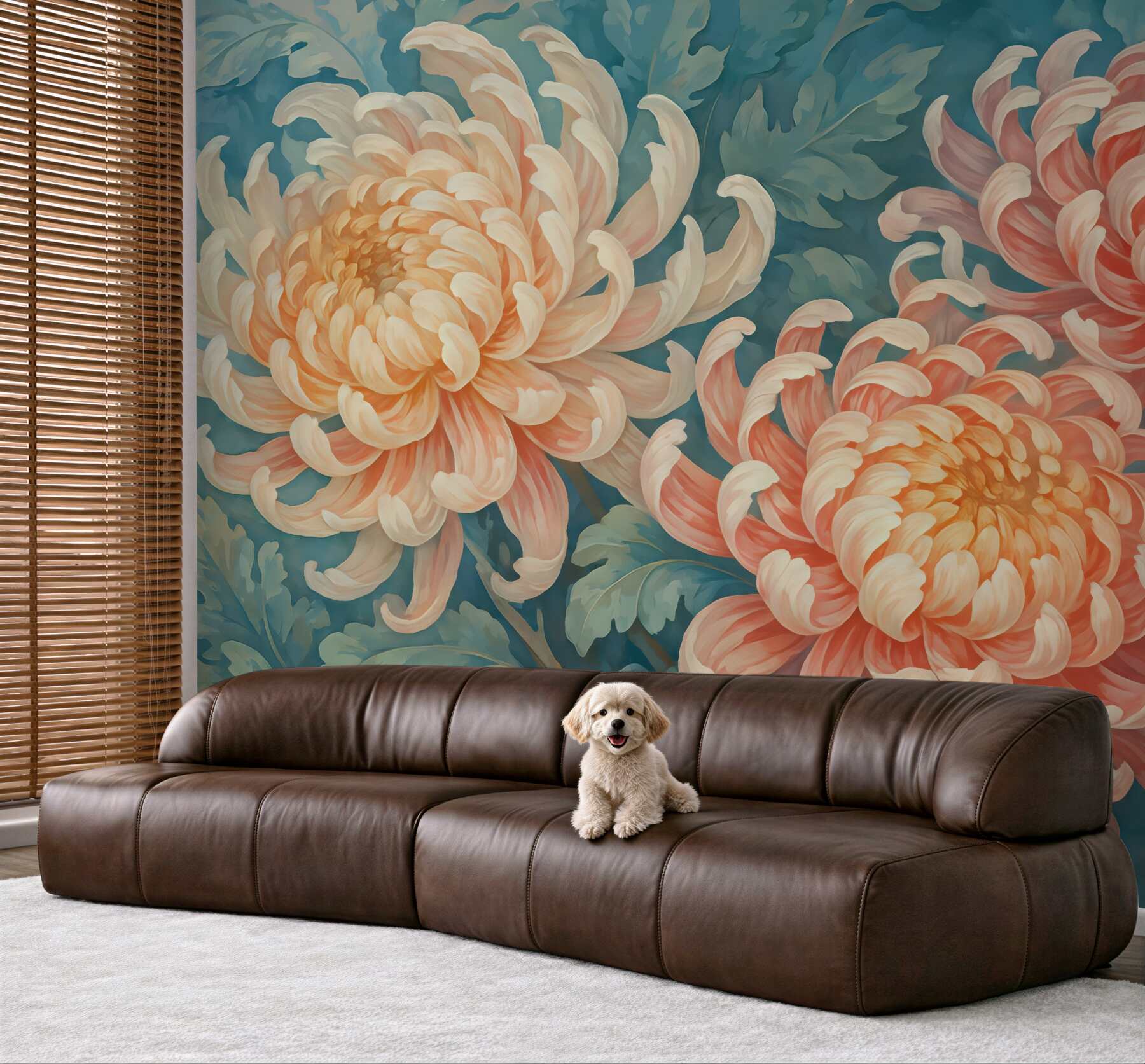 Fototapeta Wielkie kwiaty chryzantemy.