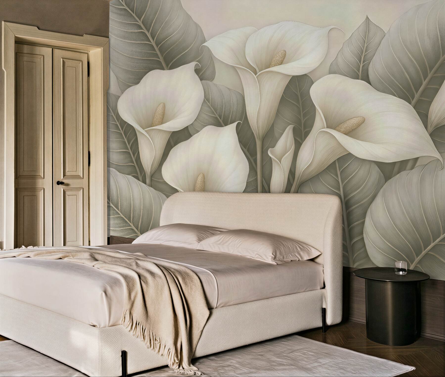 Fototapeta lilie kalie na tle liści