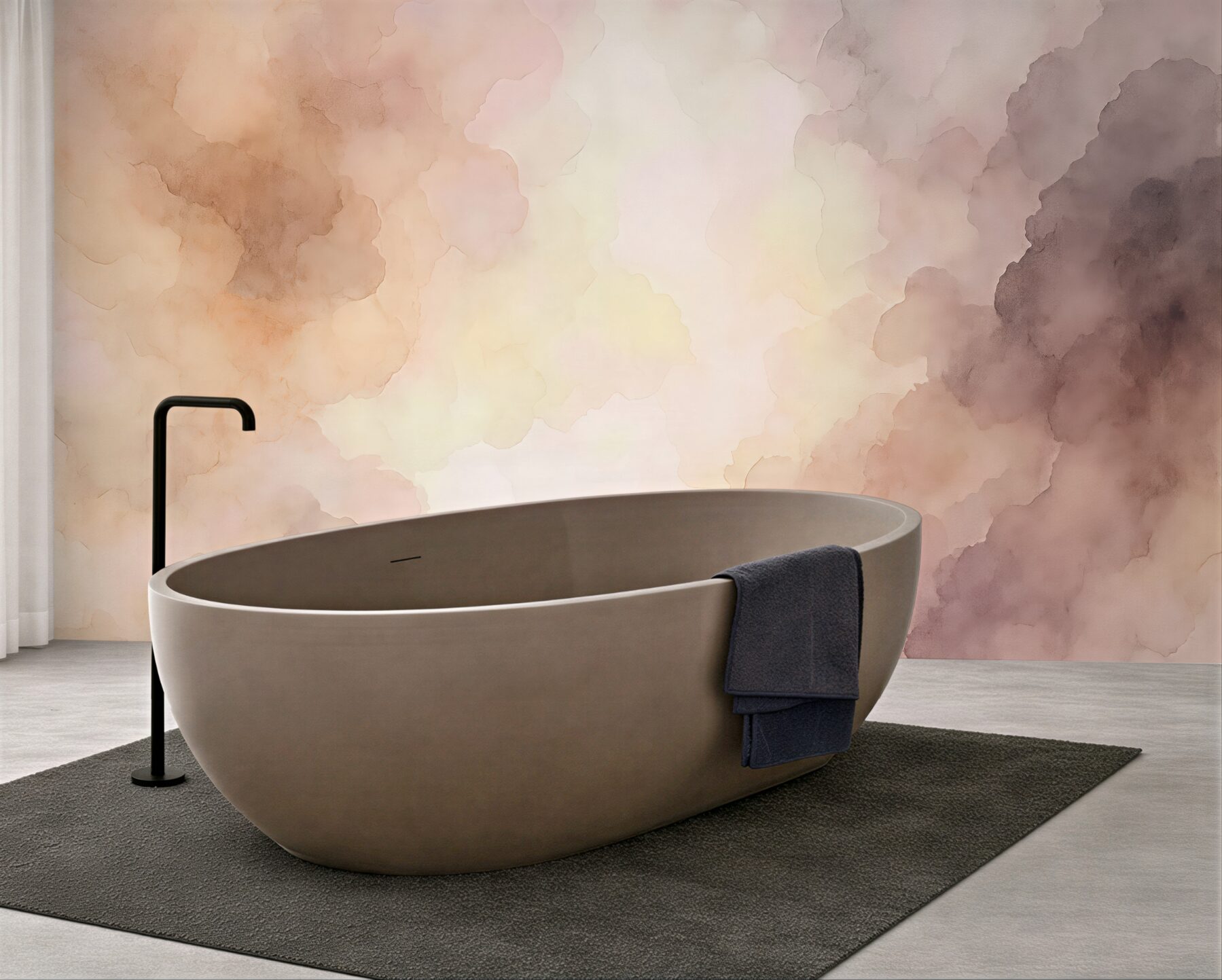 Fototapeta akwarelowa mgła w beżowych tonach