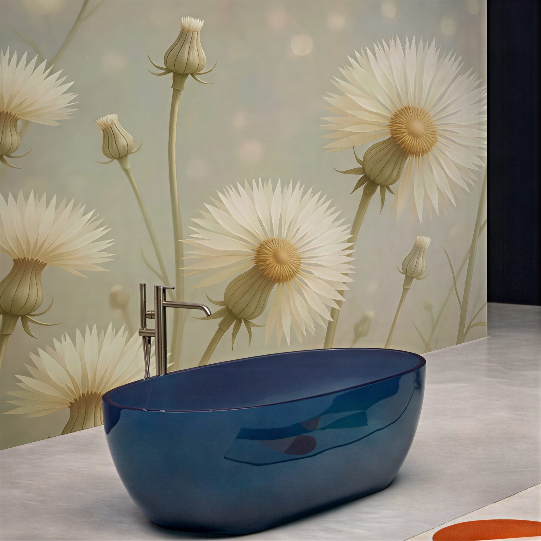 Fototapeta kremowe kwiaty w subtelnym blasku