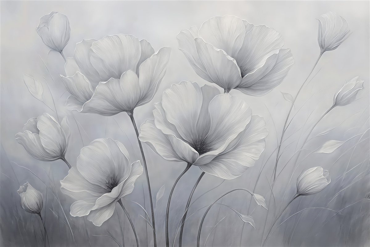 Fototapeta Kwiaty na ścianie w stylu punkowym.