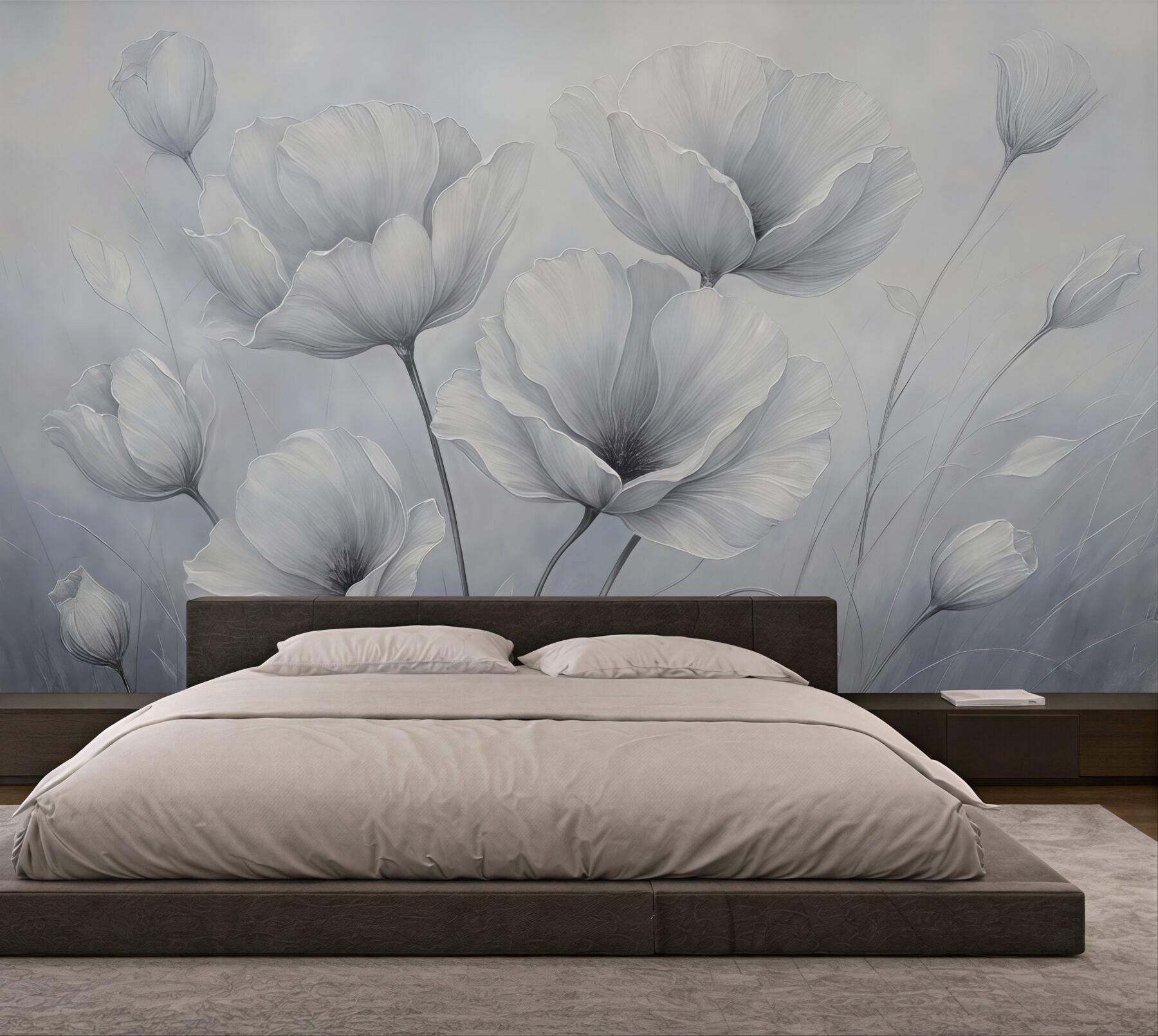 Fototapeta Kwiaty na ścianie w stylu punkowym.