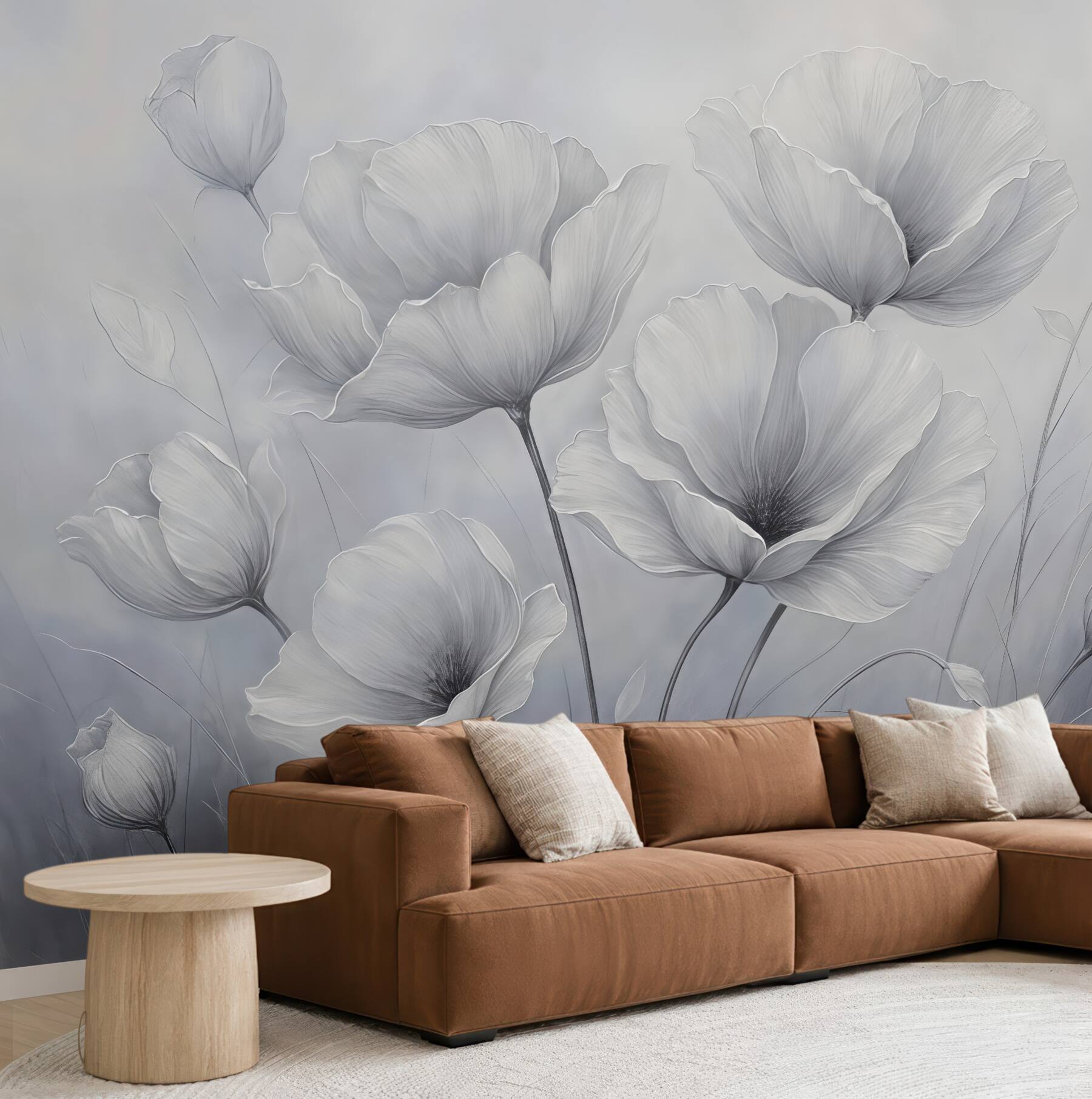 Fototapeta Kwiaty na ścianie w stylu punkowym.