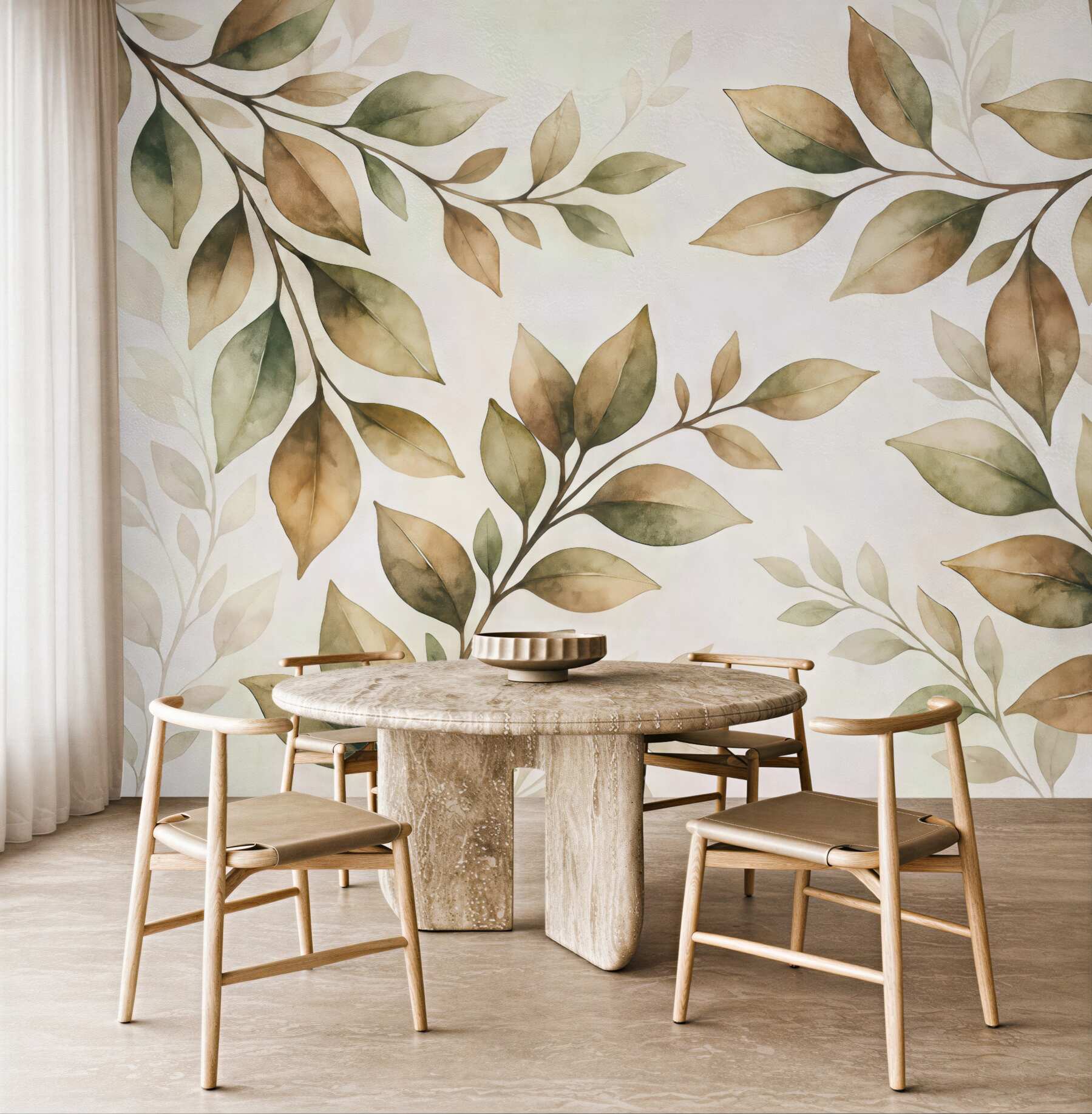 Fototapeta wielkie gałęzie z brązowymi liśćmi