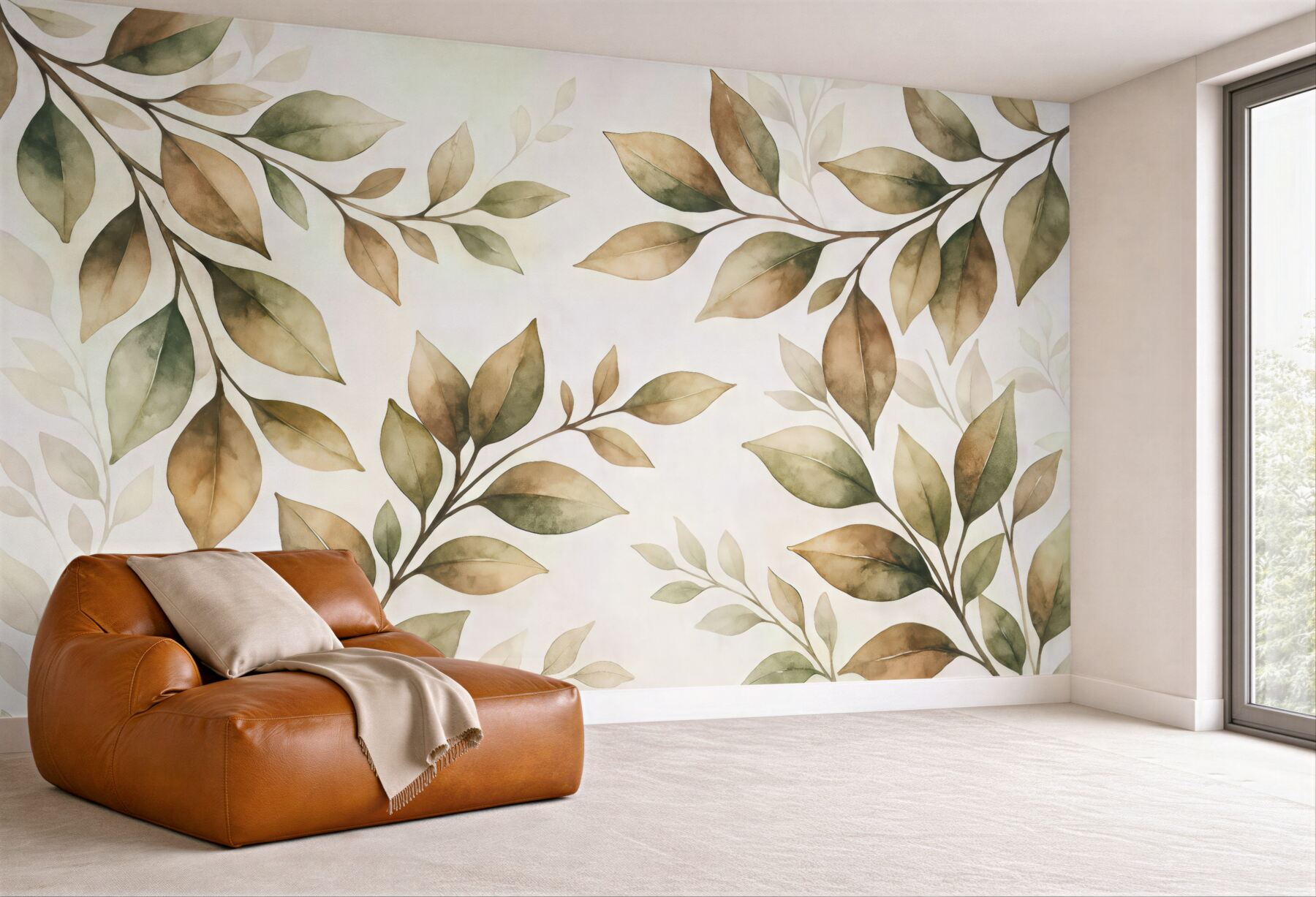 Fototapeta wielkie gałęzie z brązowymi liśćmi