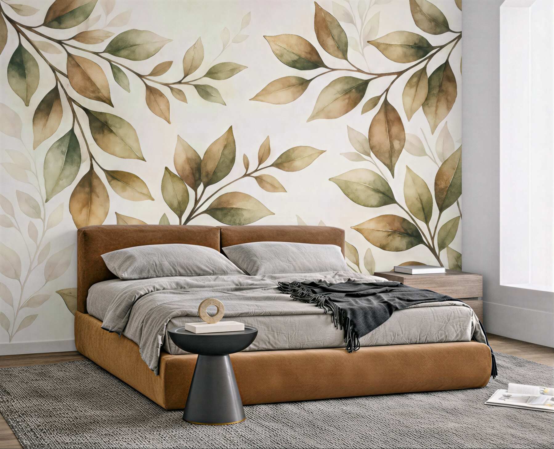 Fototapeta wielkie gałęzie z brązowymi liśćmi