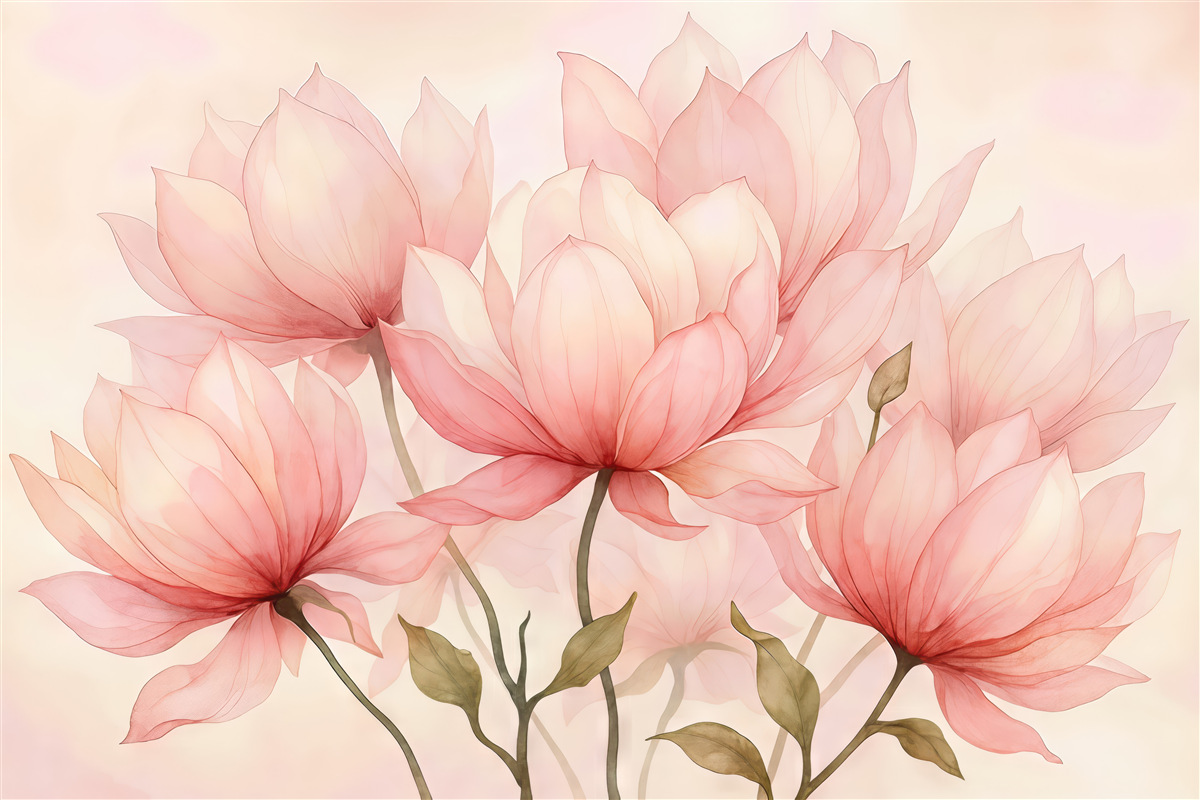 Fototapeta wielkie różowe kwiaty