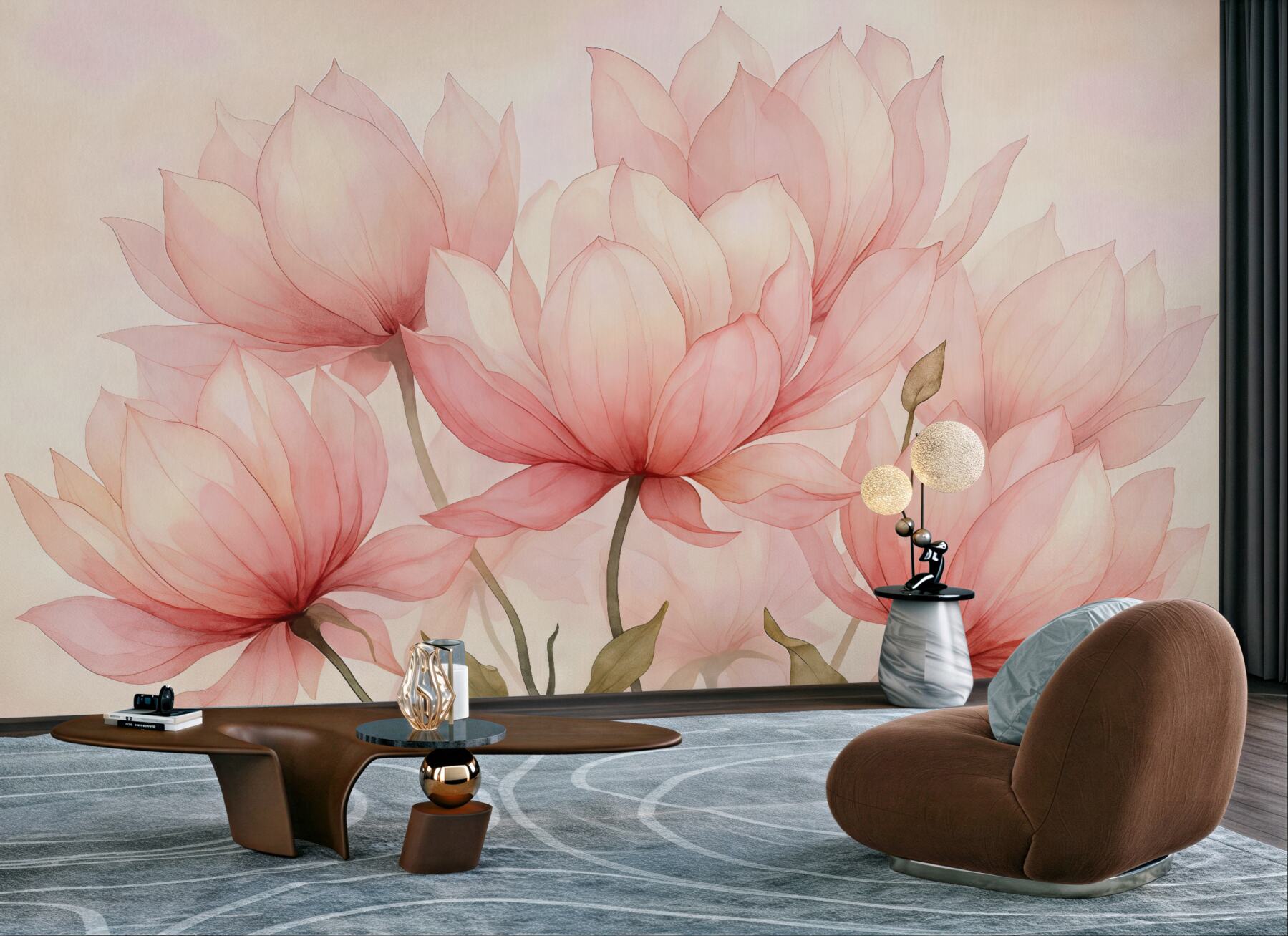 Fototapeta wielkie różowe kwiaty