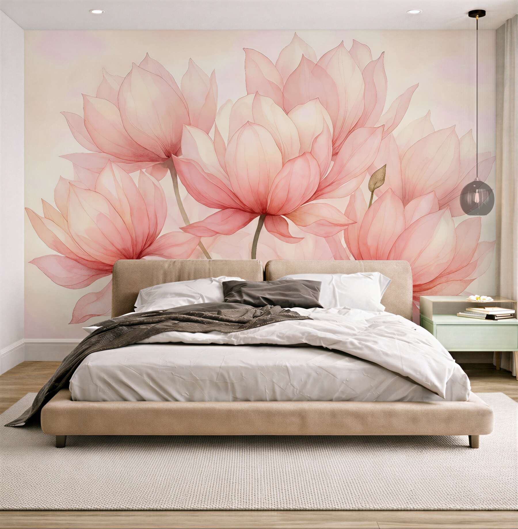 Fototapeta wielkie różowe kwiaty