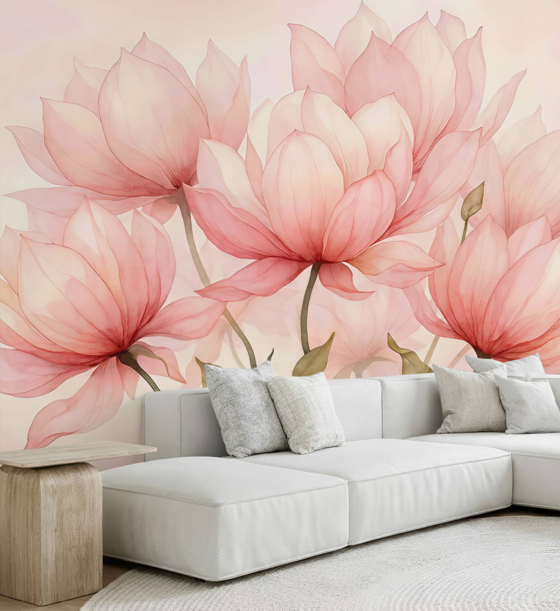 Fototapeta wielkie różowe kwiaty