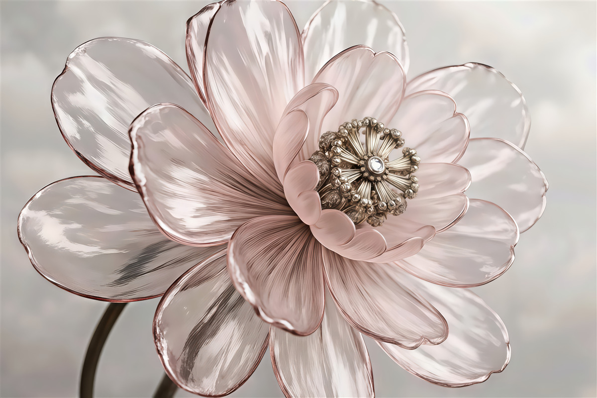 Fototapeta pudrowy kwiat w eleganckim blasku
