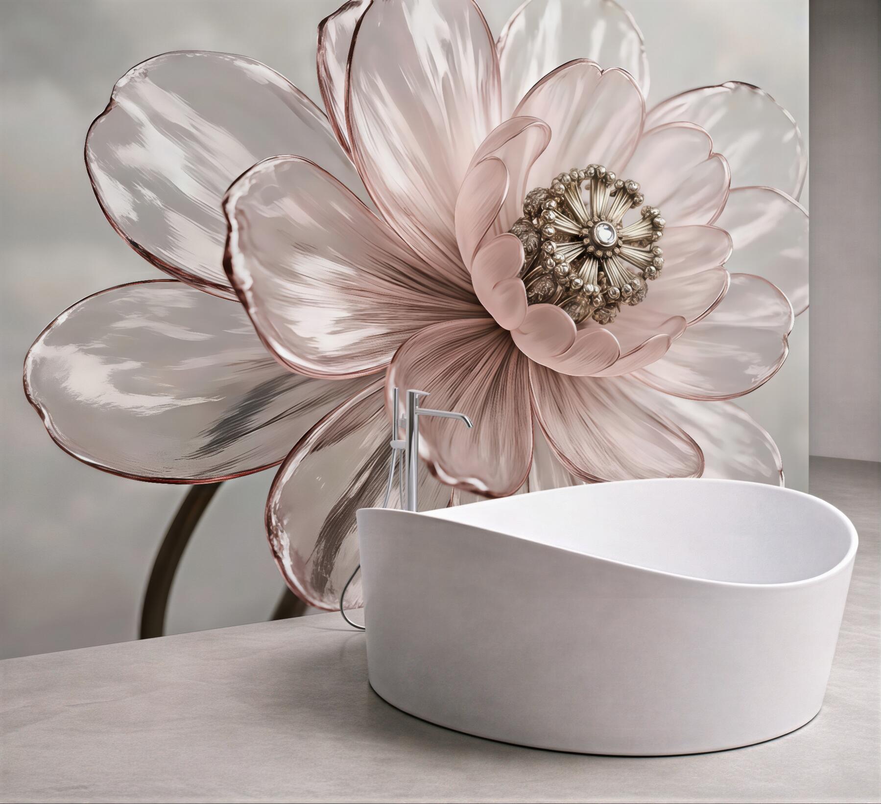 Fototapeta pudrowy kwiat w eleganckim blasku