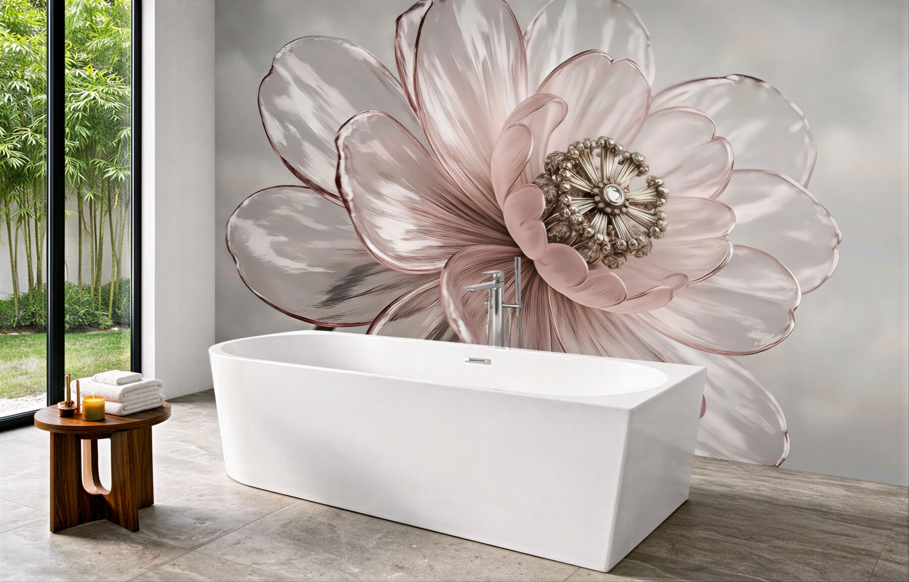 Fototapeta pudrowy kwiat w eleganckim blasku