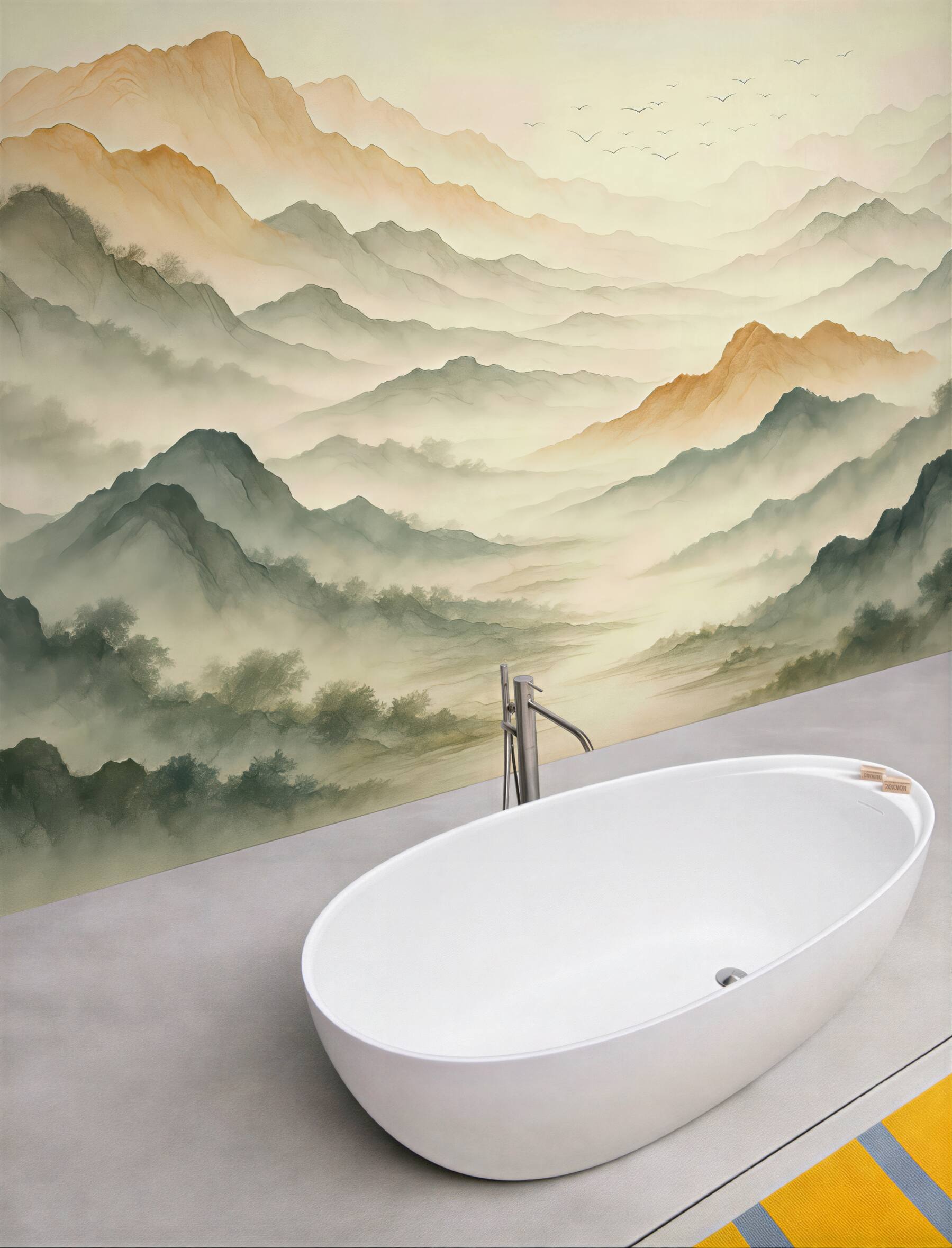 Fototapeta mglisty górski pejzaż zen