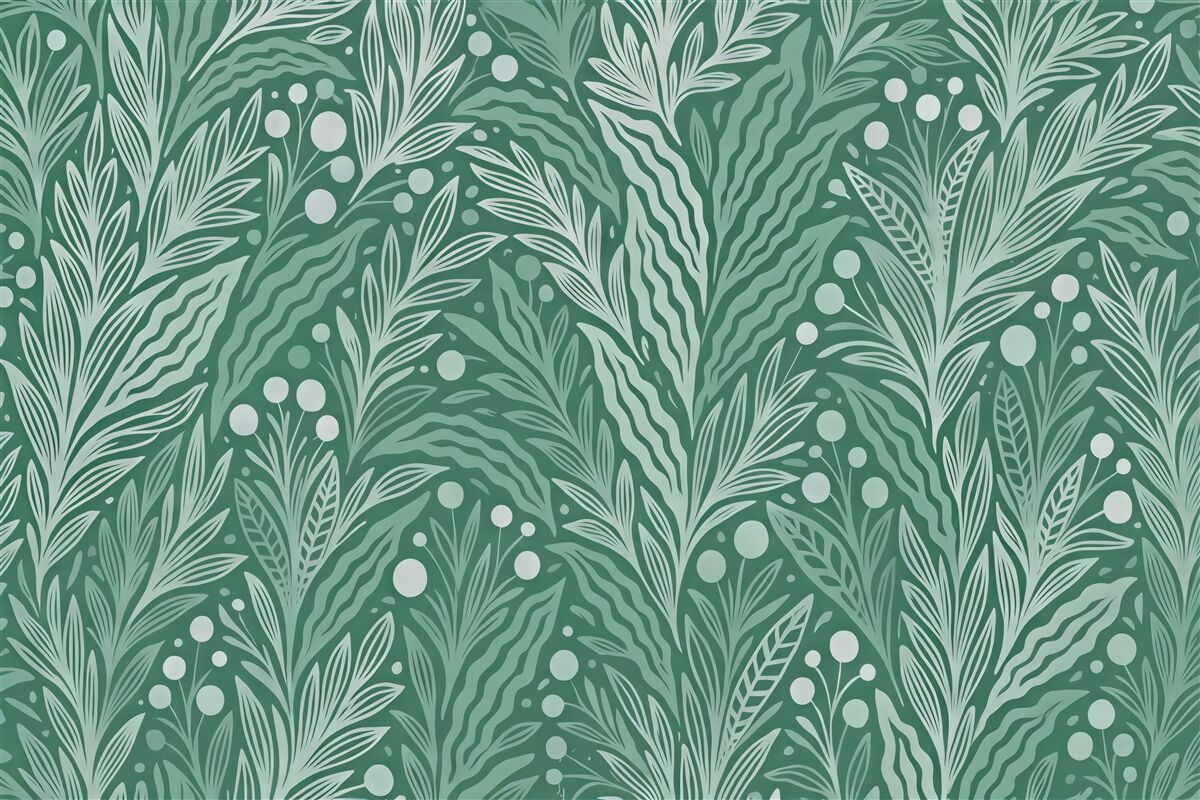 Fototapeta miętowe liście w dekoracyjnym rytmie