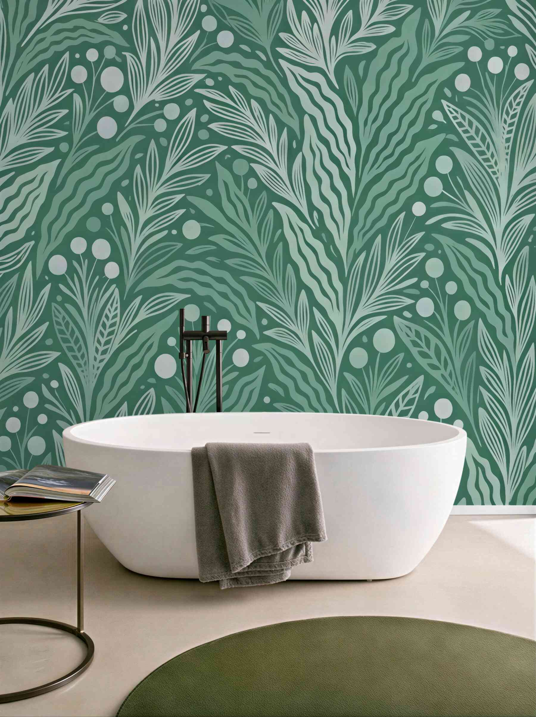 Fototapeta miętowe liście w dekoracyjnym rytmie