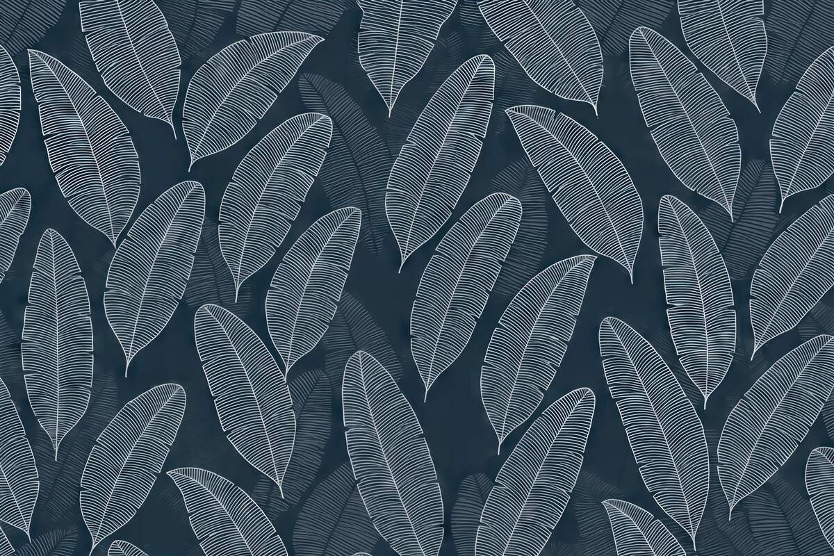 Fototapeta Abstrakcyjny liść banana w zimnych tonacjach.