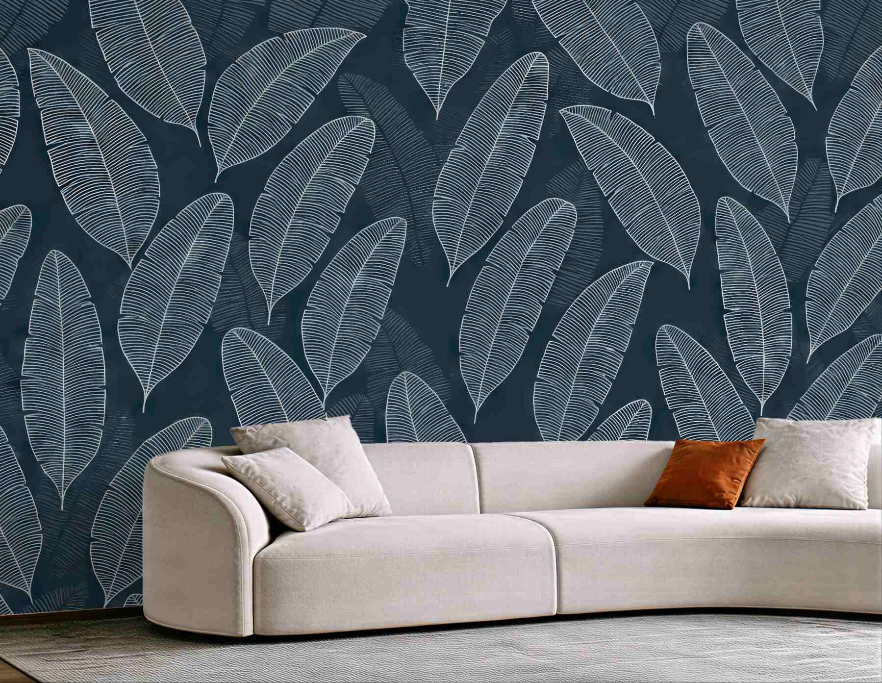 Fototapeta Abstrakcyjny liść banana w zimnych tonacjach.