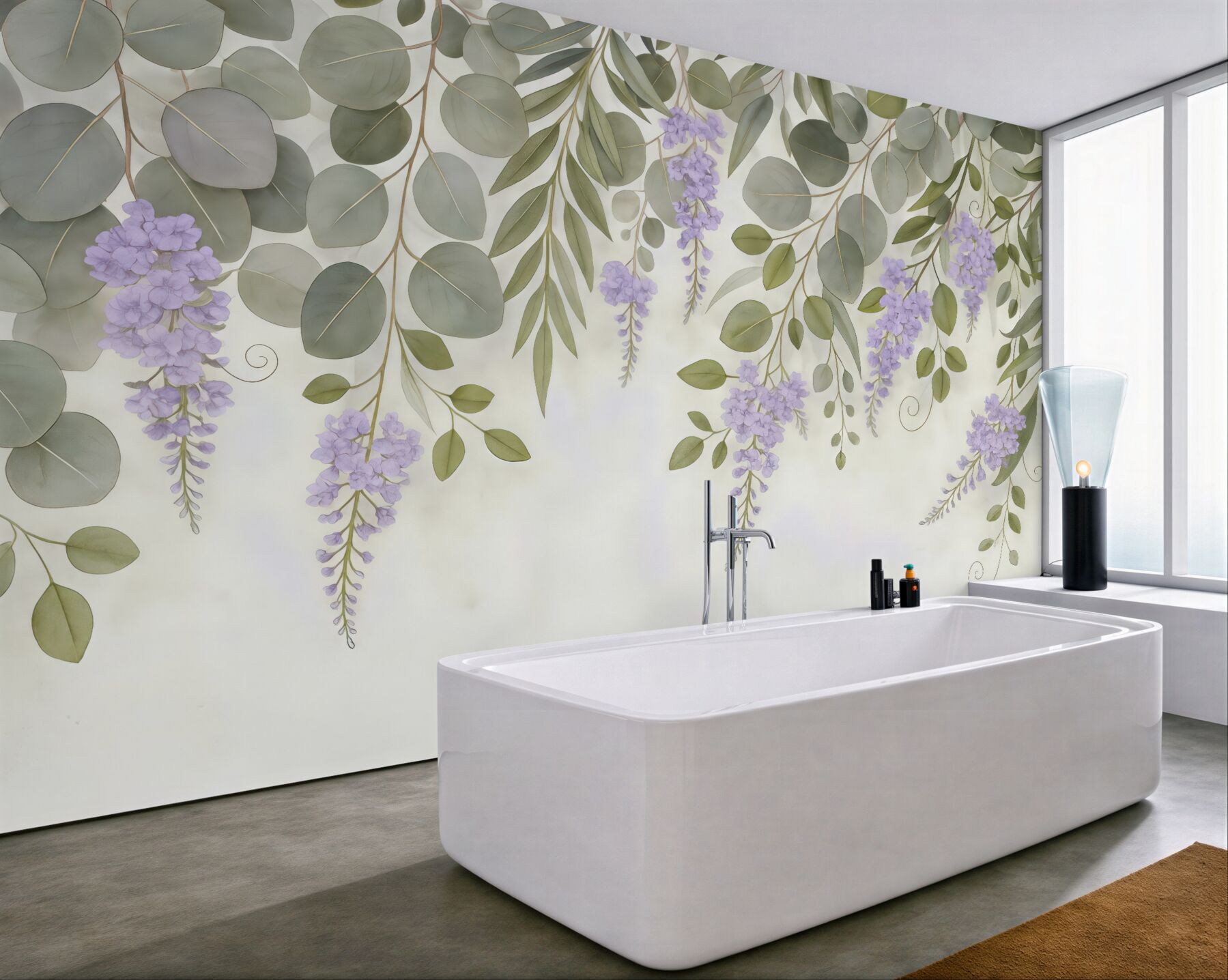 Fototapeta eukaliptus i glicynia w pastelach