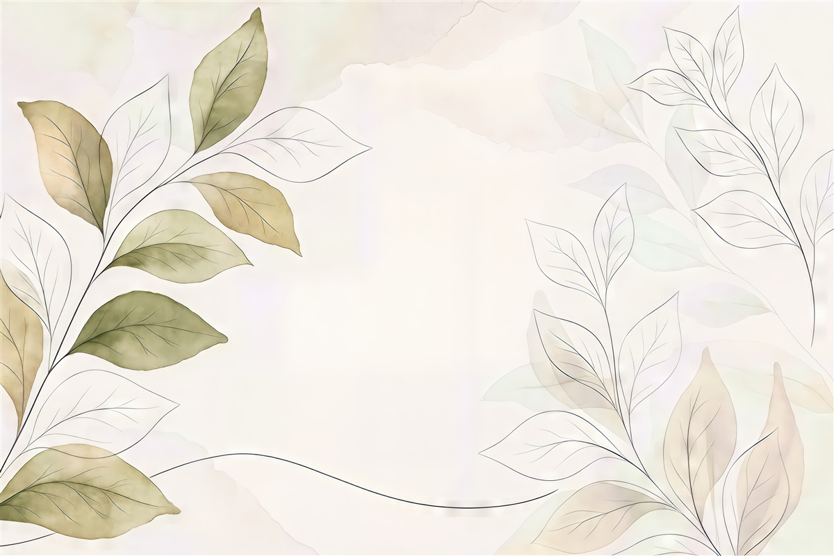 Fototapeta subtelne liście w akwarelowej harmonii