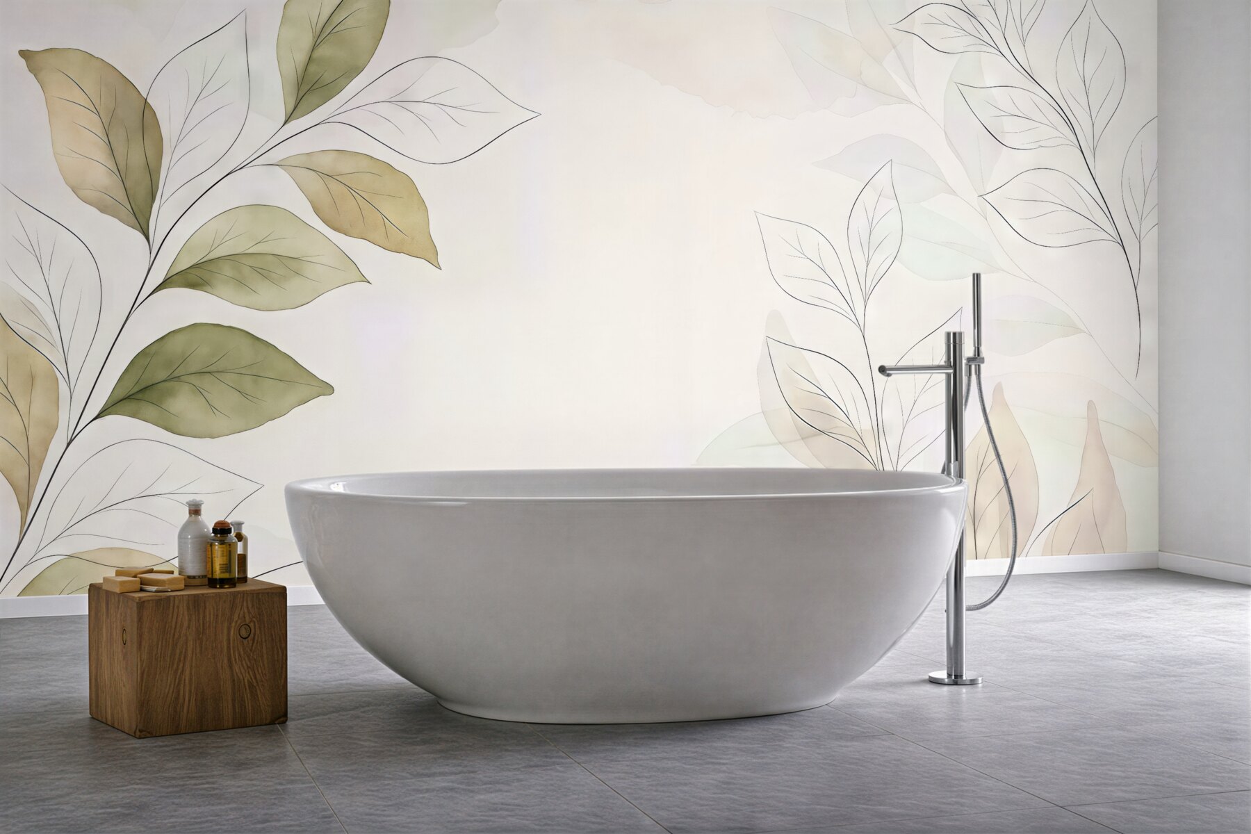 Fototapeta subtelne liście w akwarelowej harmonii