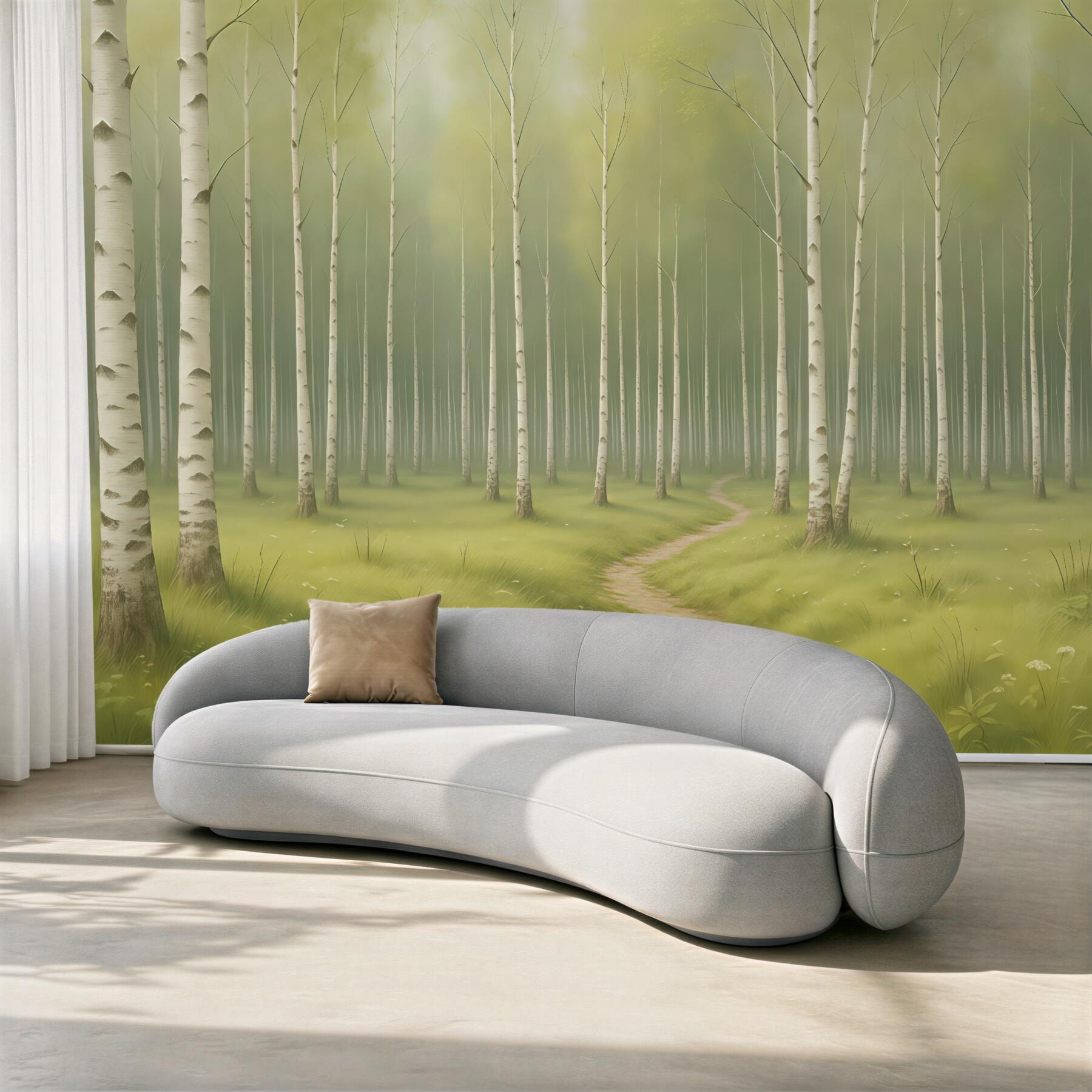 Fototapeta Zamalowany brzozowy gaj.