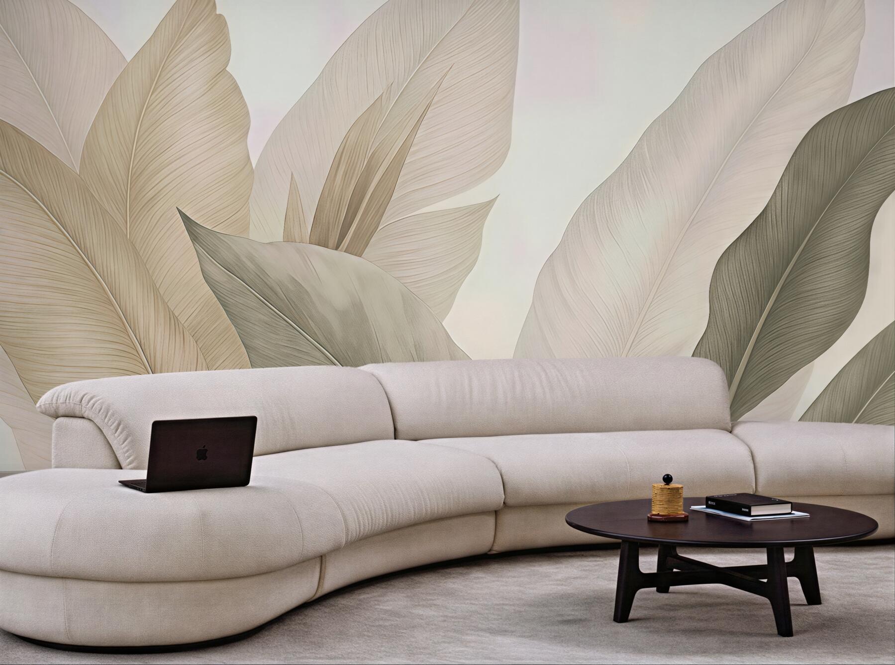 Fototapeta pastelowe liście w eleganckim stylu