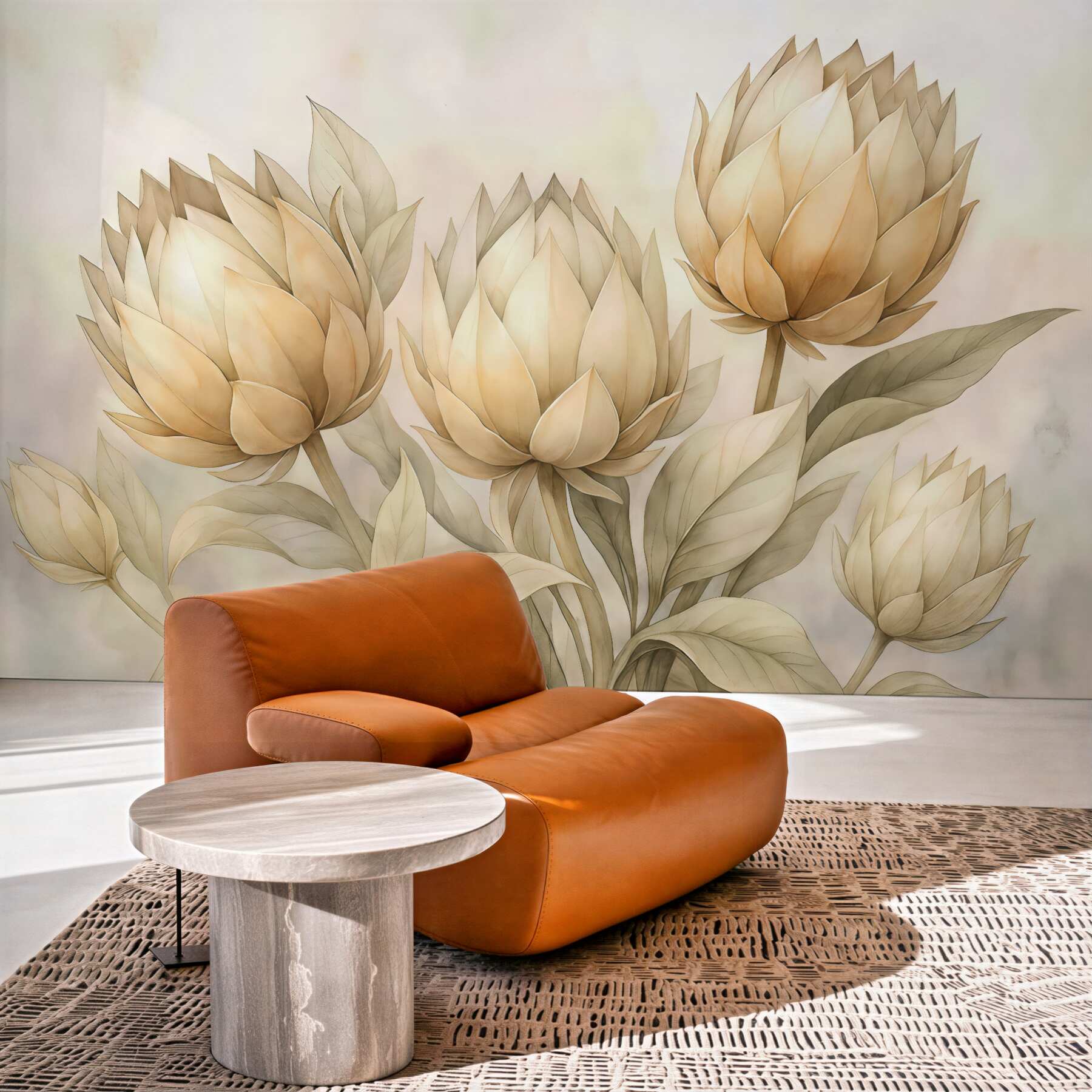 Fototapeta Akwarela naśladująca karczochy.