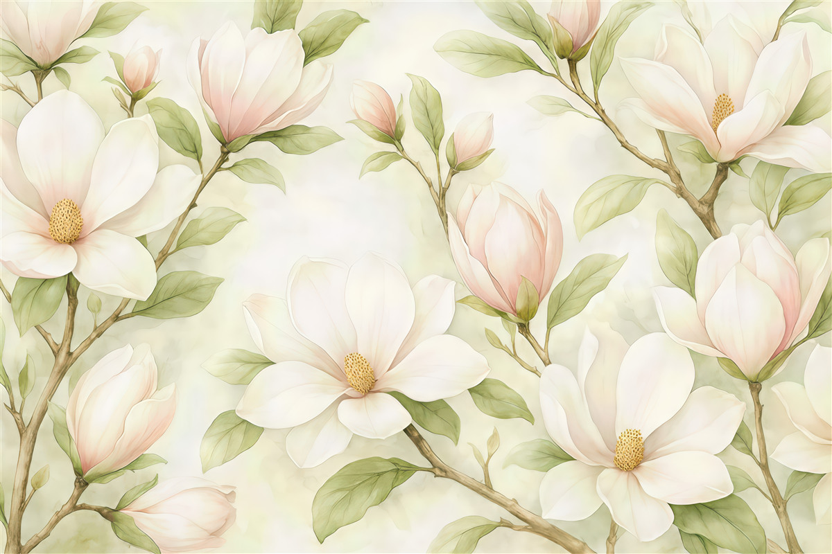 Fototapeta pastelowe magnolie w wiosennym blasku