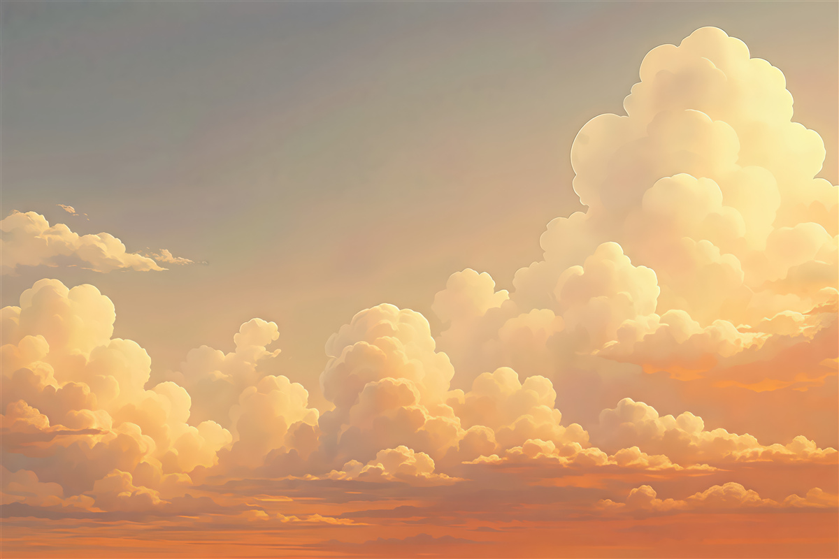 Fototapeta złote chmury o zachodzie słońca