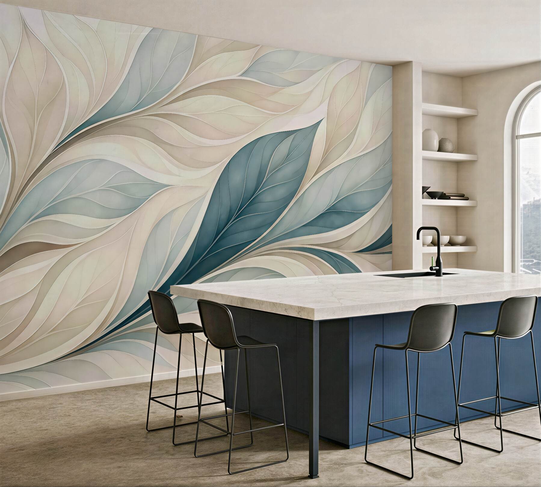 Fototapeta Abstrakcyjna cyfrowa grafika liści.