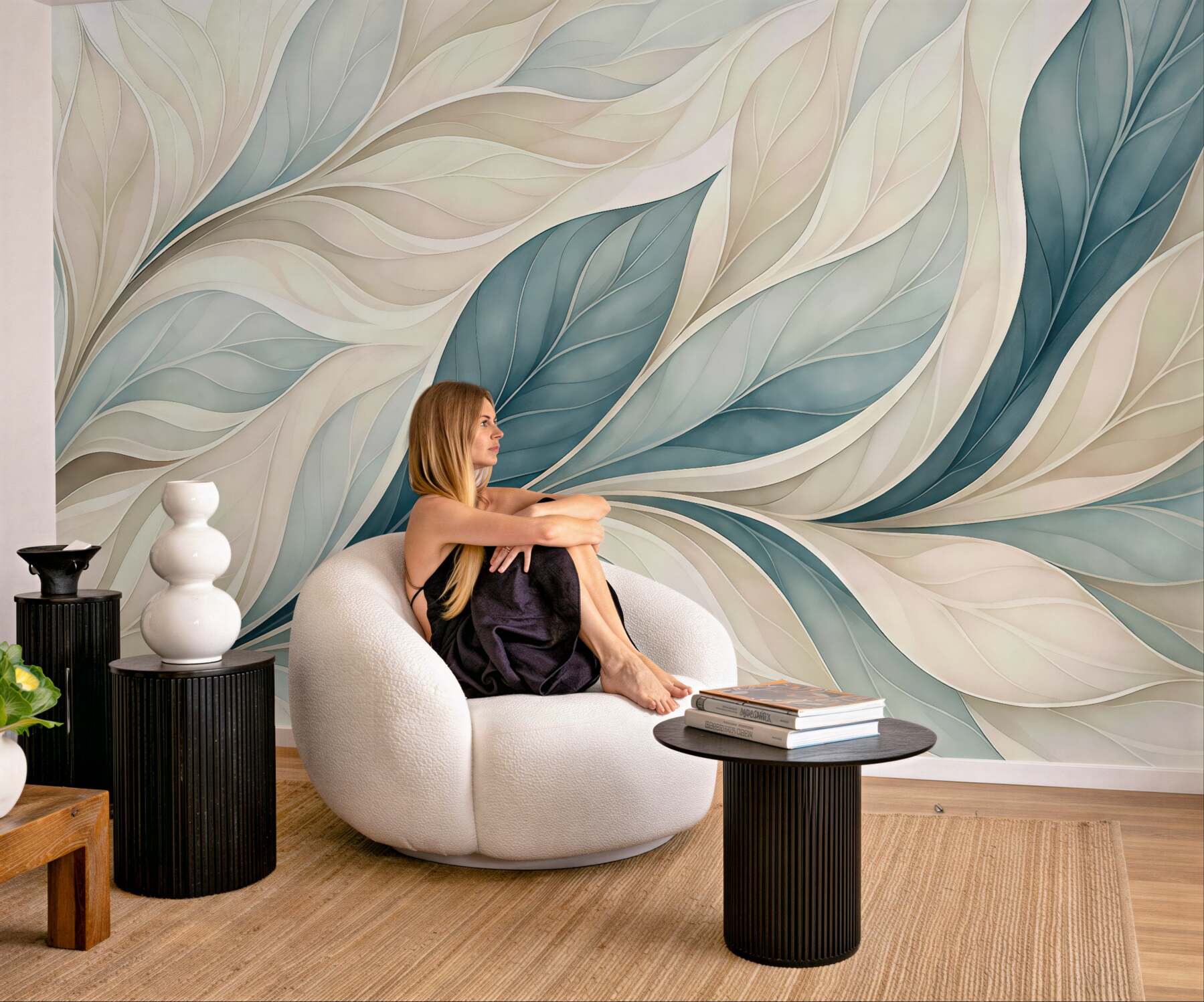 Fototapeta Abstrakcyjna cyfrowa grafika liści.