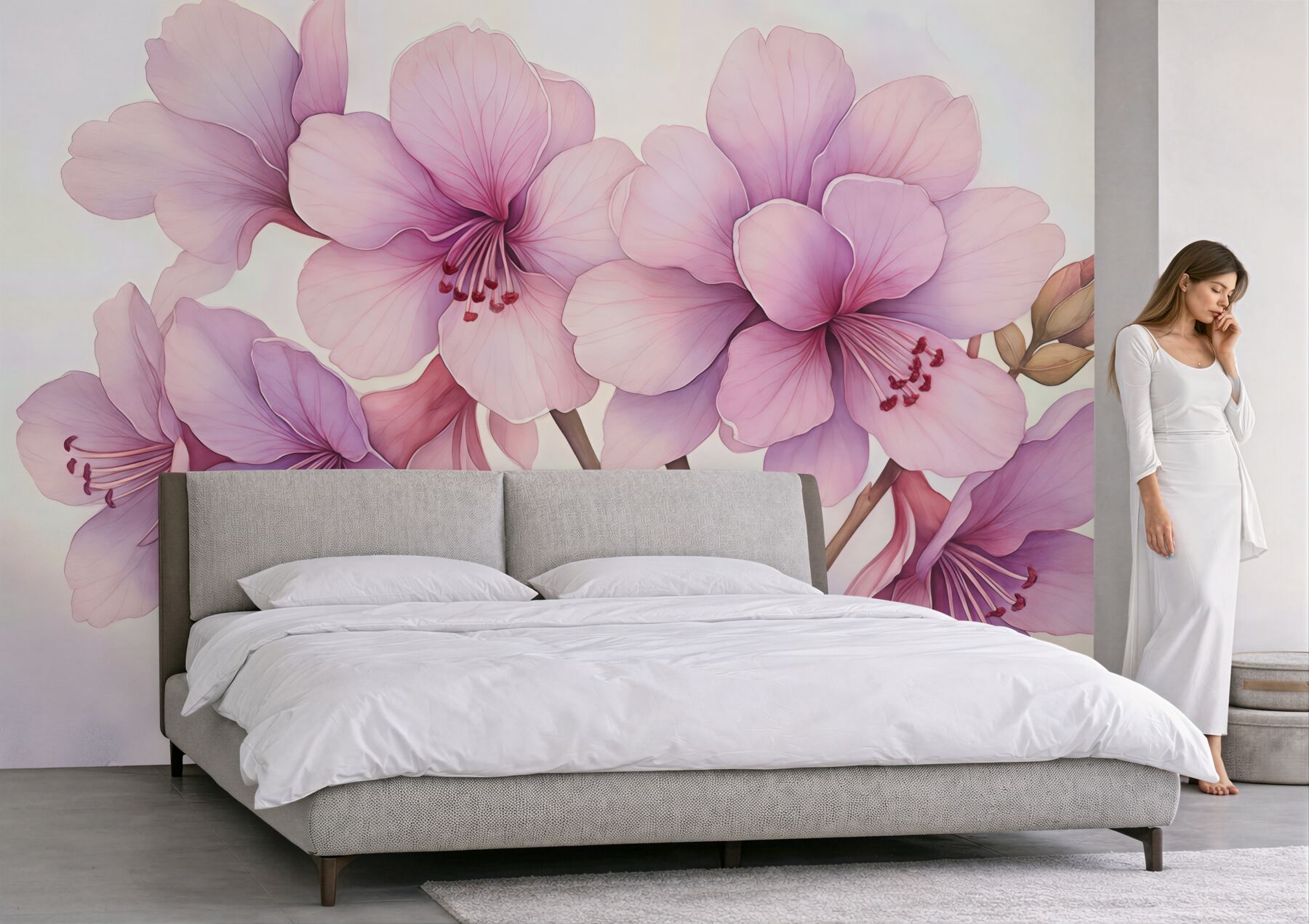 Fototapeta Subtelne kwiaty nawiązujące do akwareli.