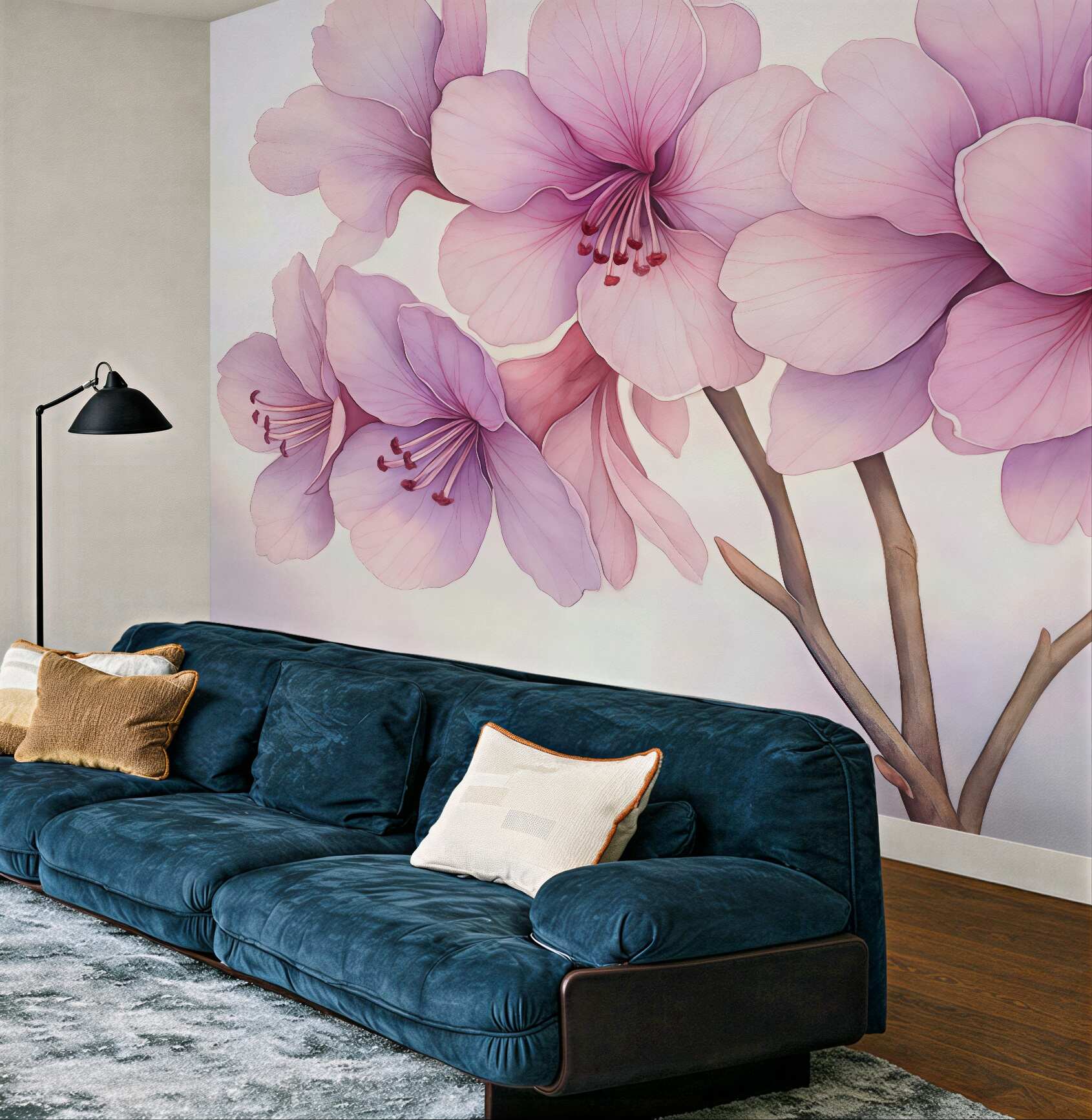 Fototapeta Subtelne kwiaty nawiązujące do akwareli.