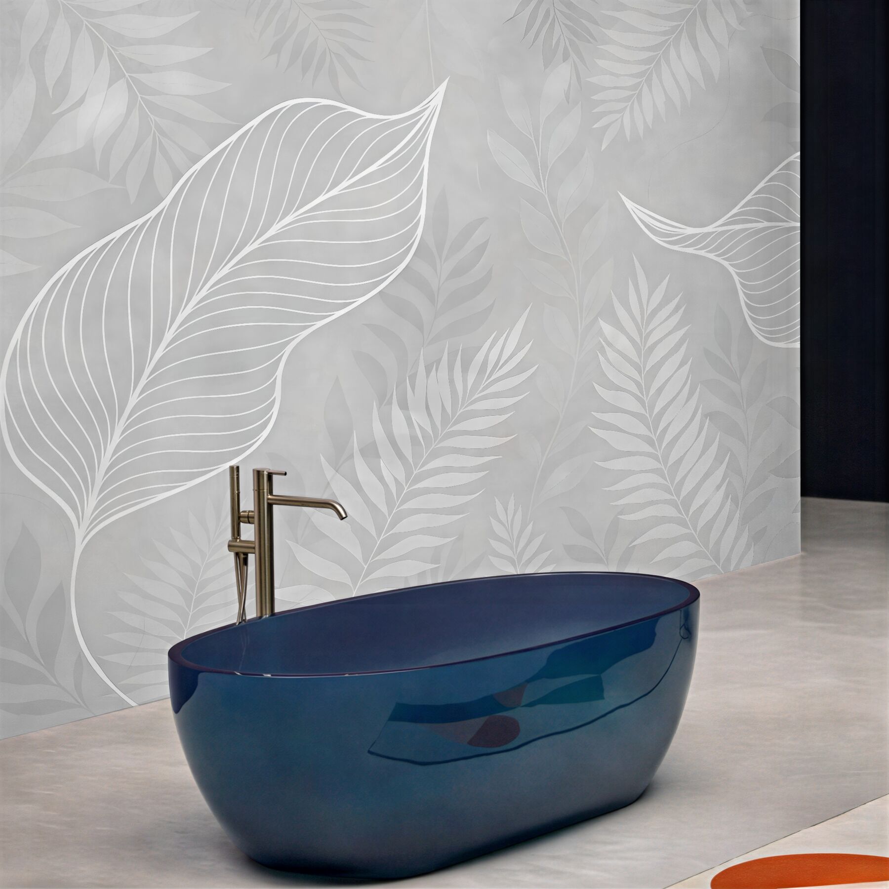 Fototapeta subtelne liście w szarej harmonii