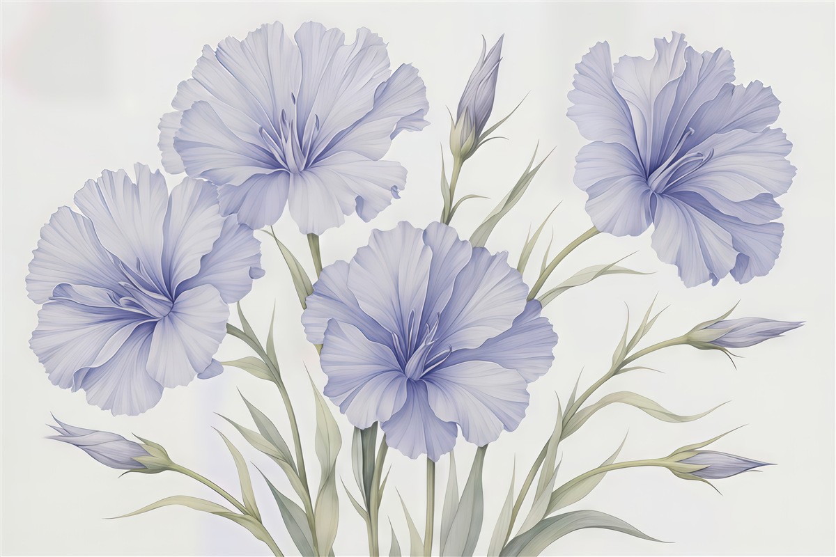 Fototapeta Wielkie dzikie kwiaty naśladujące akwarelę.