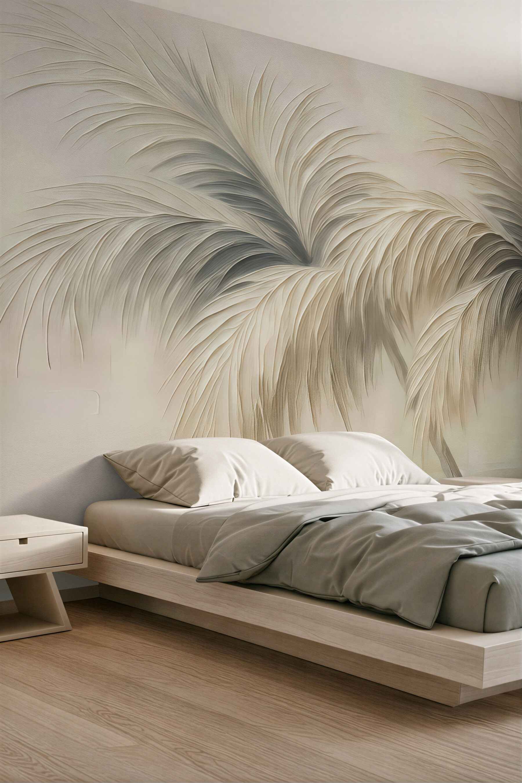 Fototapeta zwiewne palmy nad spokojną wodą