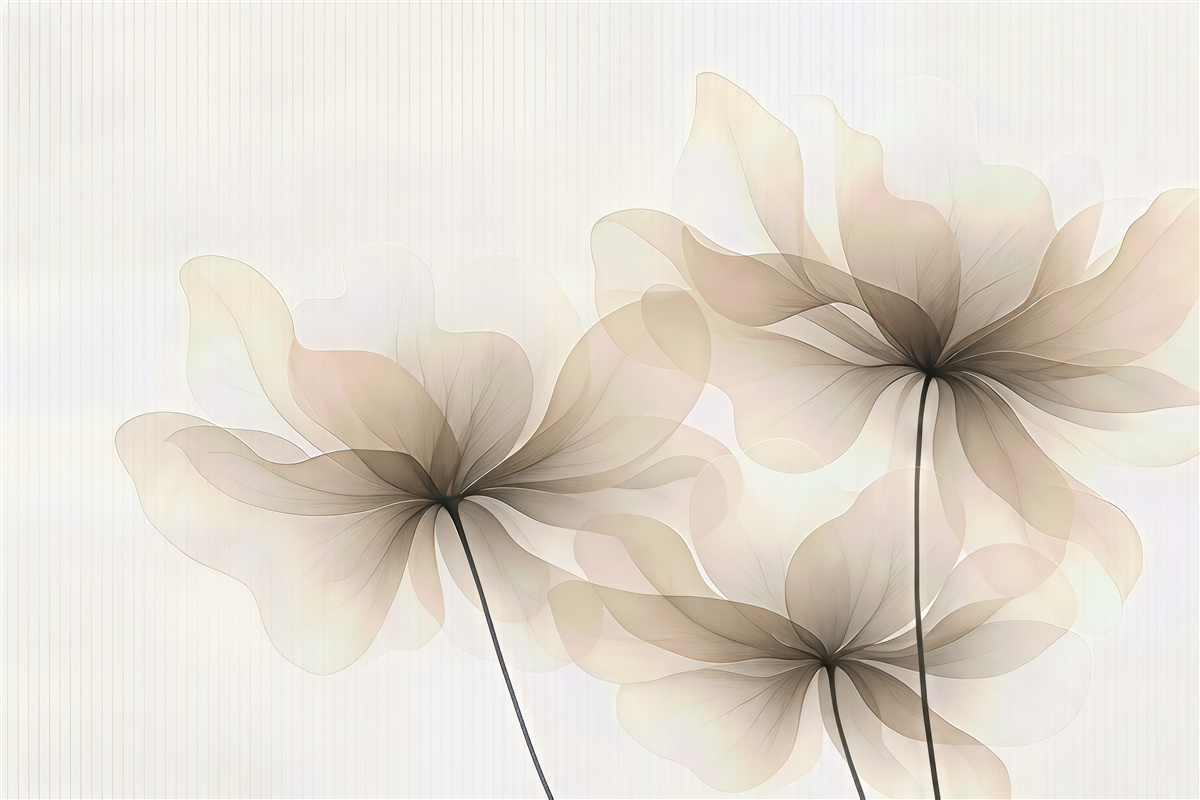 Fototapeta subtelne kwiaty w pudrowej mgle