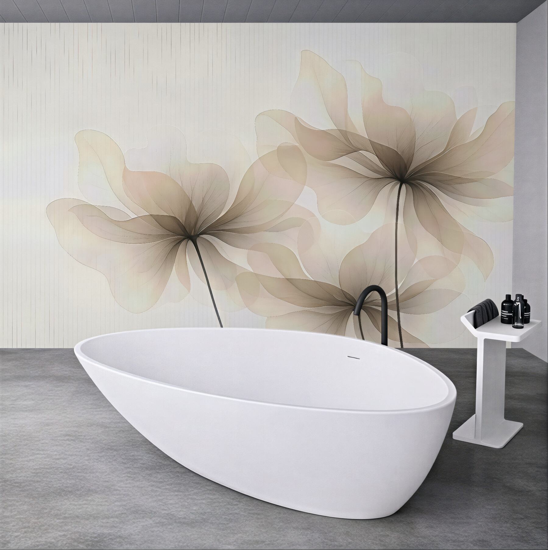 Fototapeta subtelne kwiaty w pudrowej mgle