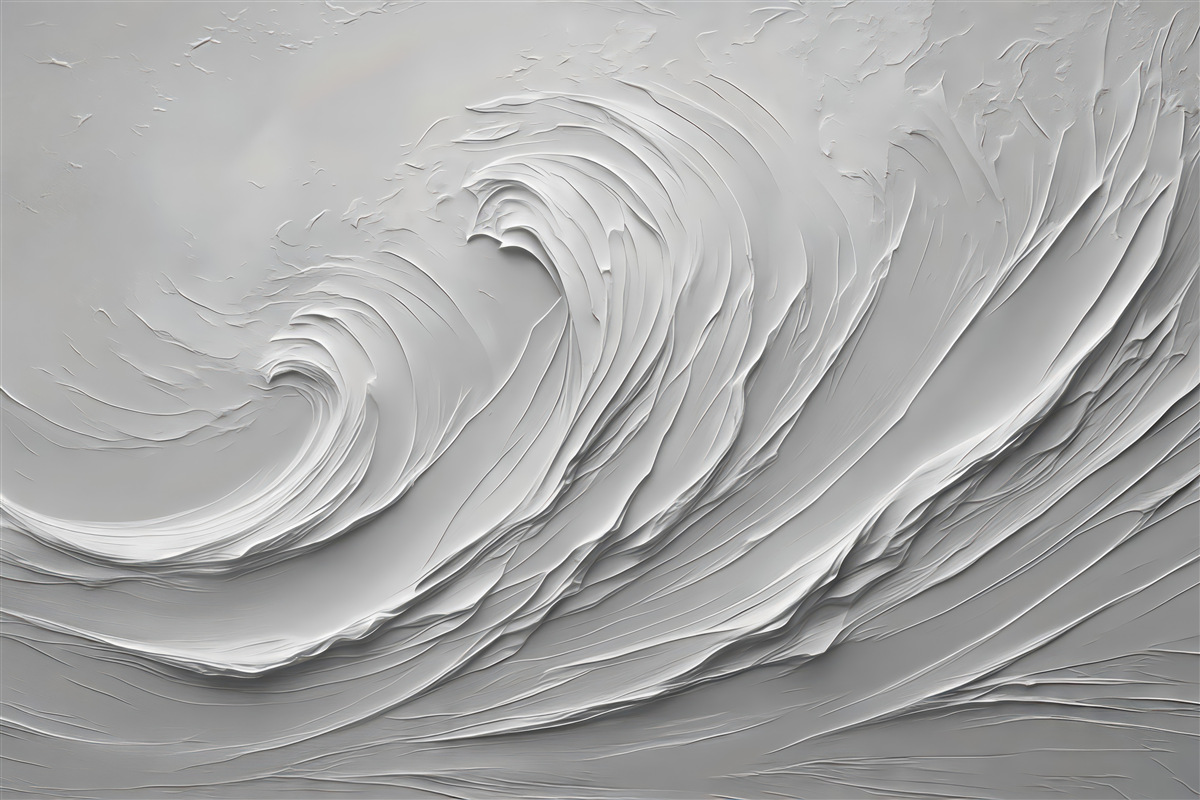 Fototapeta rzeźbione fale w srebrzystej szarości